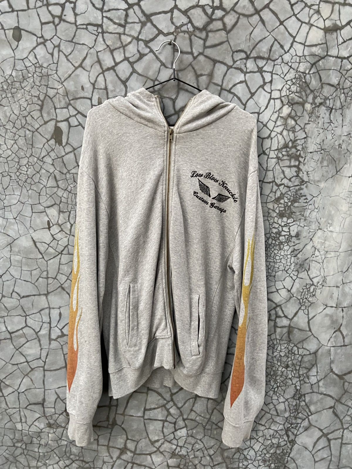 Japanese Brand × Vintage Vintage 90s Lowblow Knuckle X Looney Tunes Flame Zip Hoodie Size US L / EU 52-54 / 3 - 6 Thumbnail