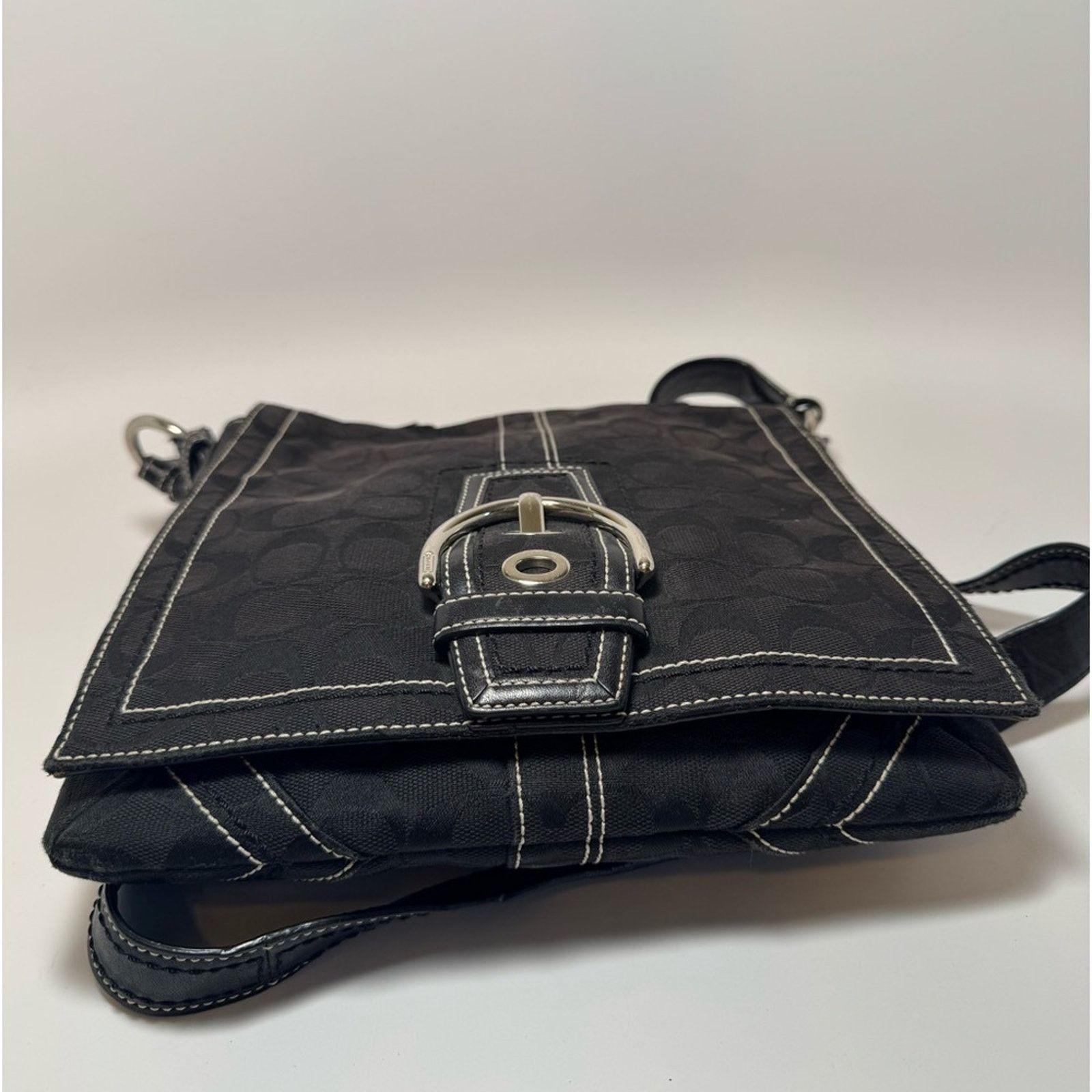 Coach Coach Signature Shoulder Bag Crossbody Black Monogram #10082 Size ONE SIZE - 7 Thumbnail