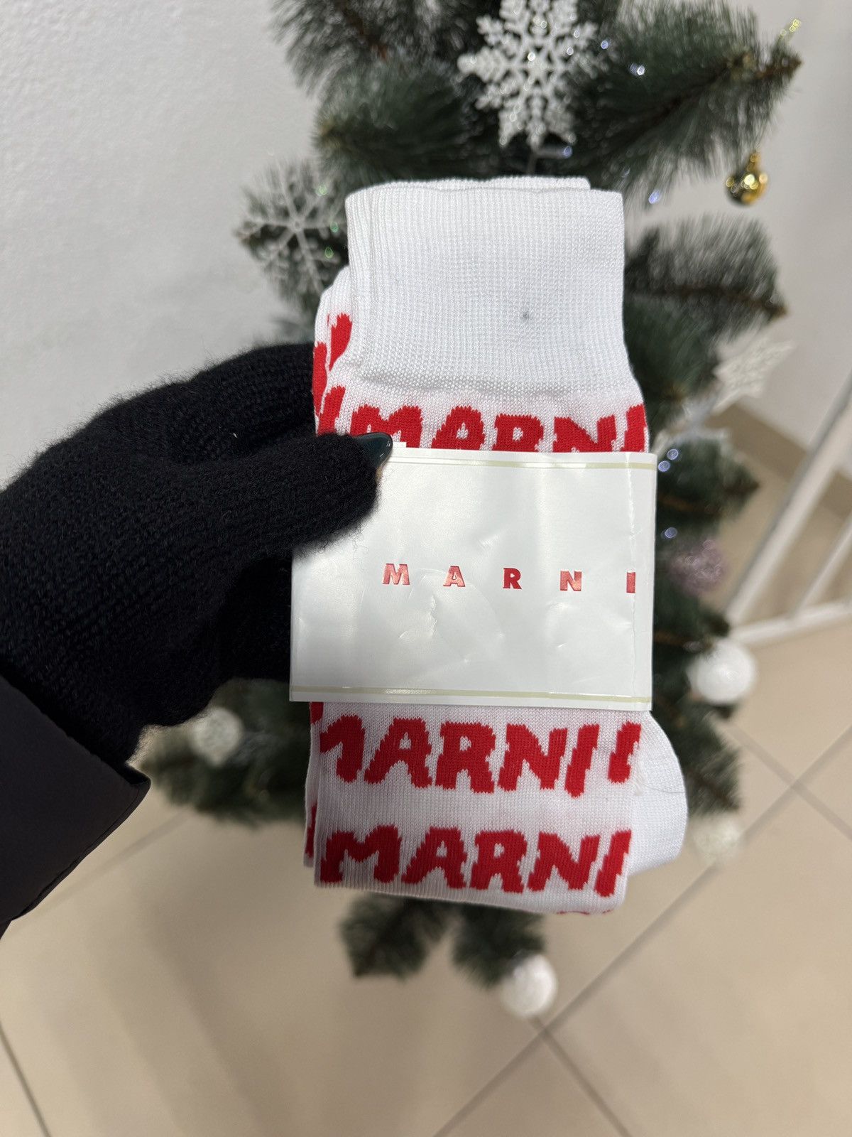 Marni Marni White Logo Jacquard Socks Size 12 Size ONE SIZE - 4 Thumbnail