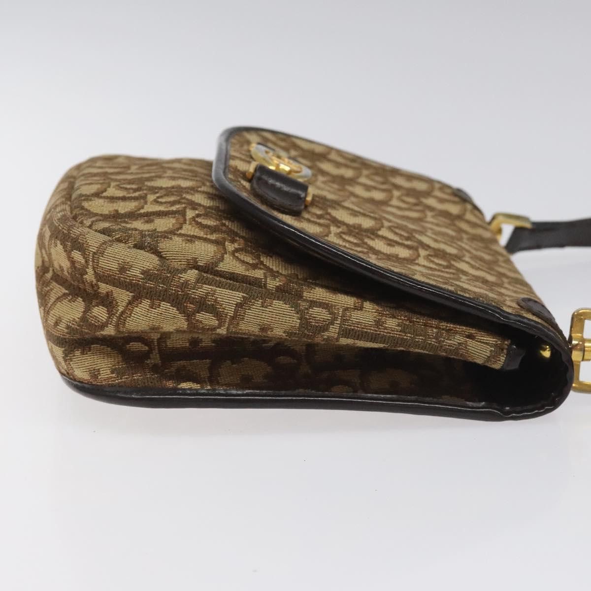 Dior DIOR Trotter Canvas Shoulder Bag Brown Gold Size ONE SIZE - 3 Thumbnail