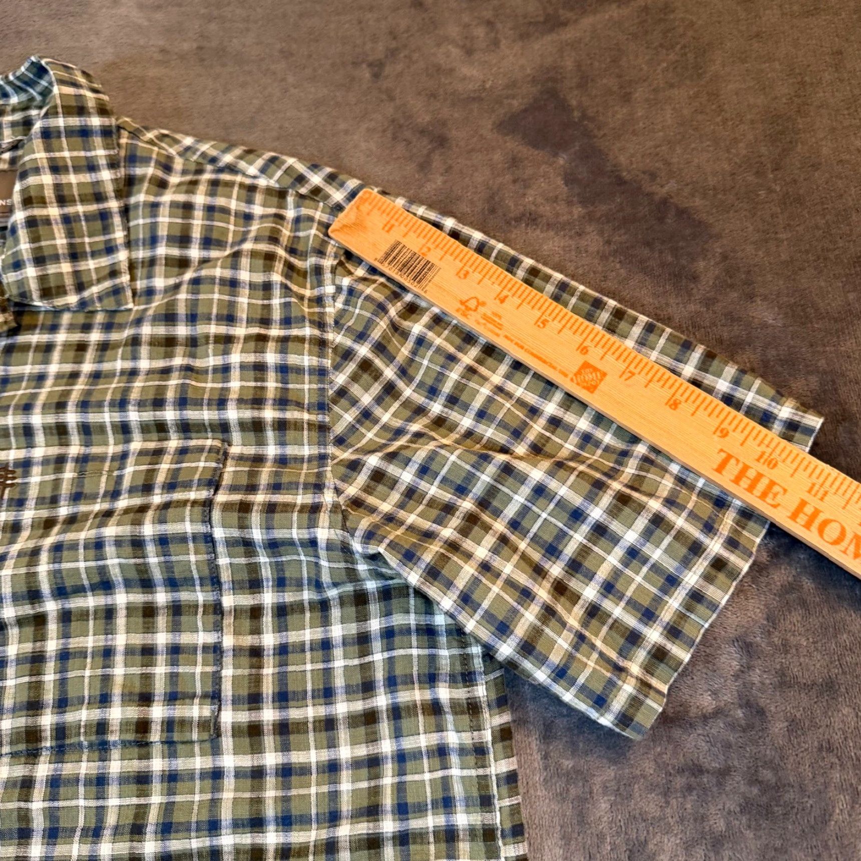 Royal Robbins Royal Robbins Button-Up Shirt Mens L Green Blue Plaid Organic Short Sleeve Casual Travel Outdoor Bohemian Pocket Collared Size US L / EU 52-54 / 3 - 7 Thumbnail