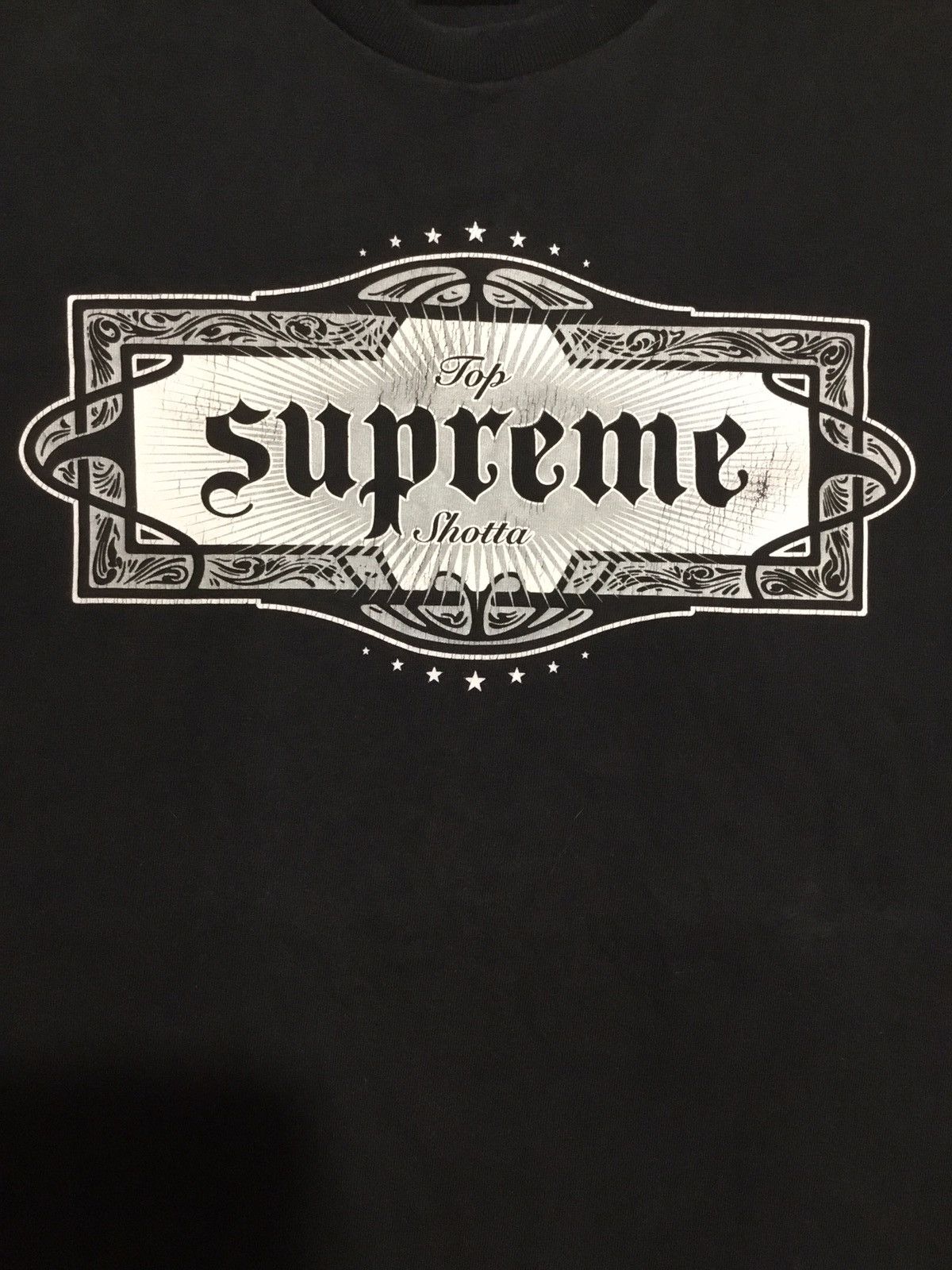 Supreme Supreme Top Shotta Graphic T-shirt Mens Black Size SWorn Size US S / EU 44-46 / 1 - 3 Thumbnail
