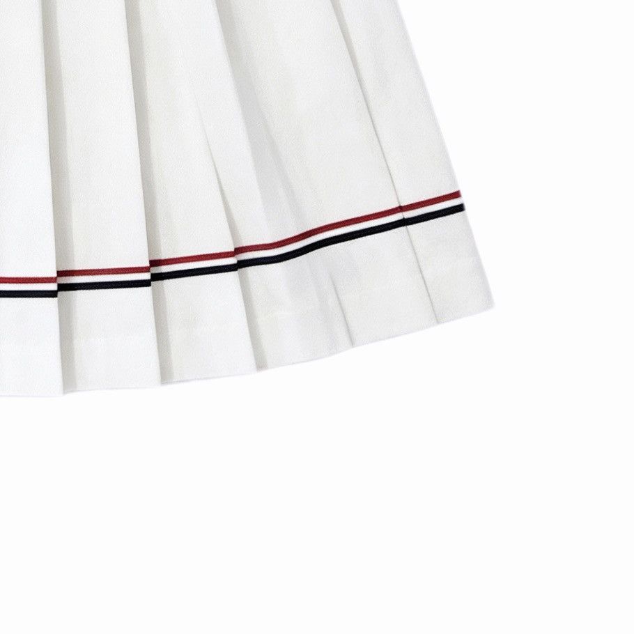 Thom Browne Thom Browne Classic Women White Pleated Skirt K26WX Size 26" / US 2 / IT 38 - 4 Thumbnail