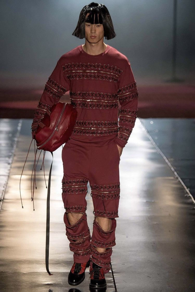 Hood by Air fall 2014 burgundy bondage top
