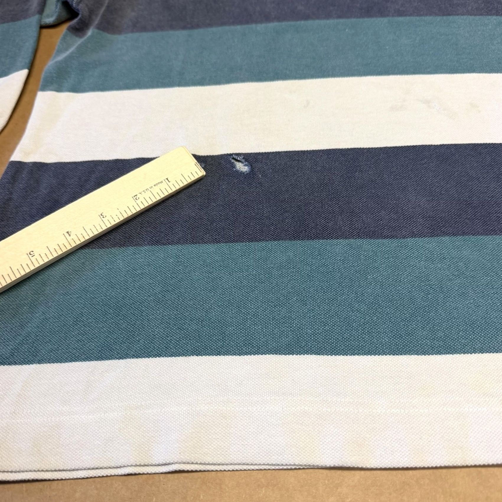 Vintage VINTAGE Nuovo County Seat Polo Shirt Mens L Striped Rugby Cotton Teal Navy 90s Size US L / EU 52-54 / 3 - 2 Thumbnail