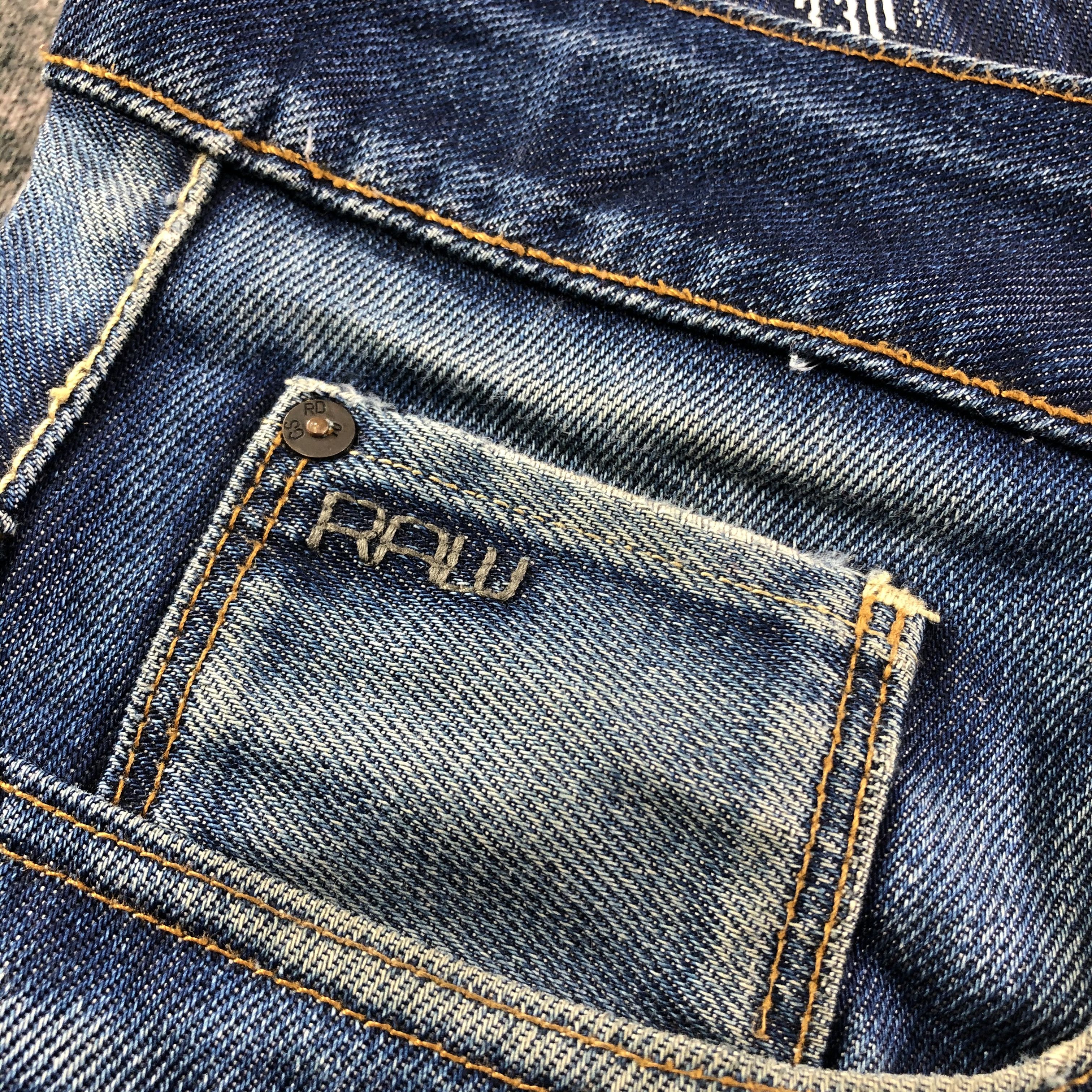 G-Star G Star Raw Jeans Faded Blue Distressed Denim KJ1506 Size US 29 - 9 Thumbnail