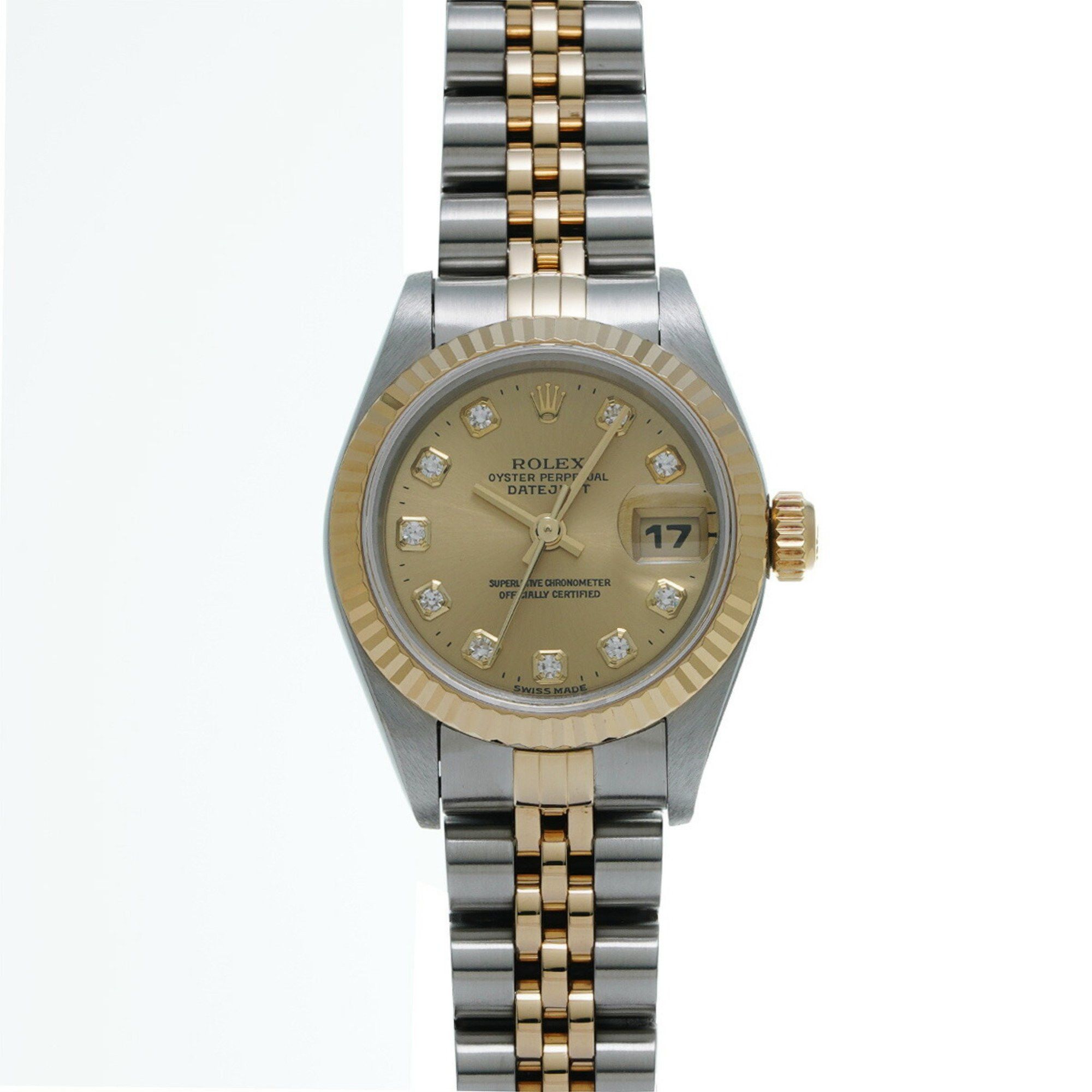 Rolex Datejust 10P Diamond 69173G U Series (Manufactured Around 1997) Champagne/diamond Ladies Watch Automatic, Women's