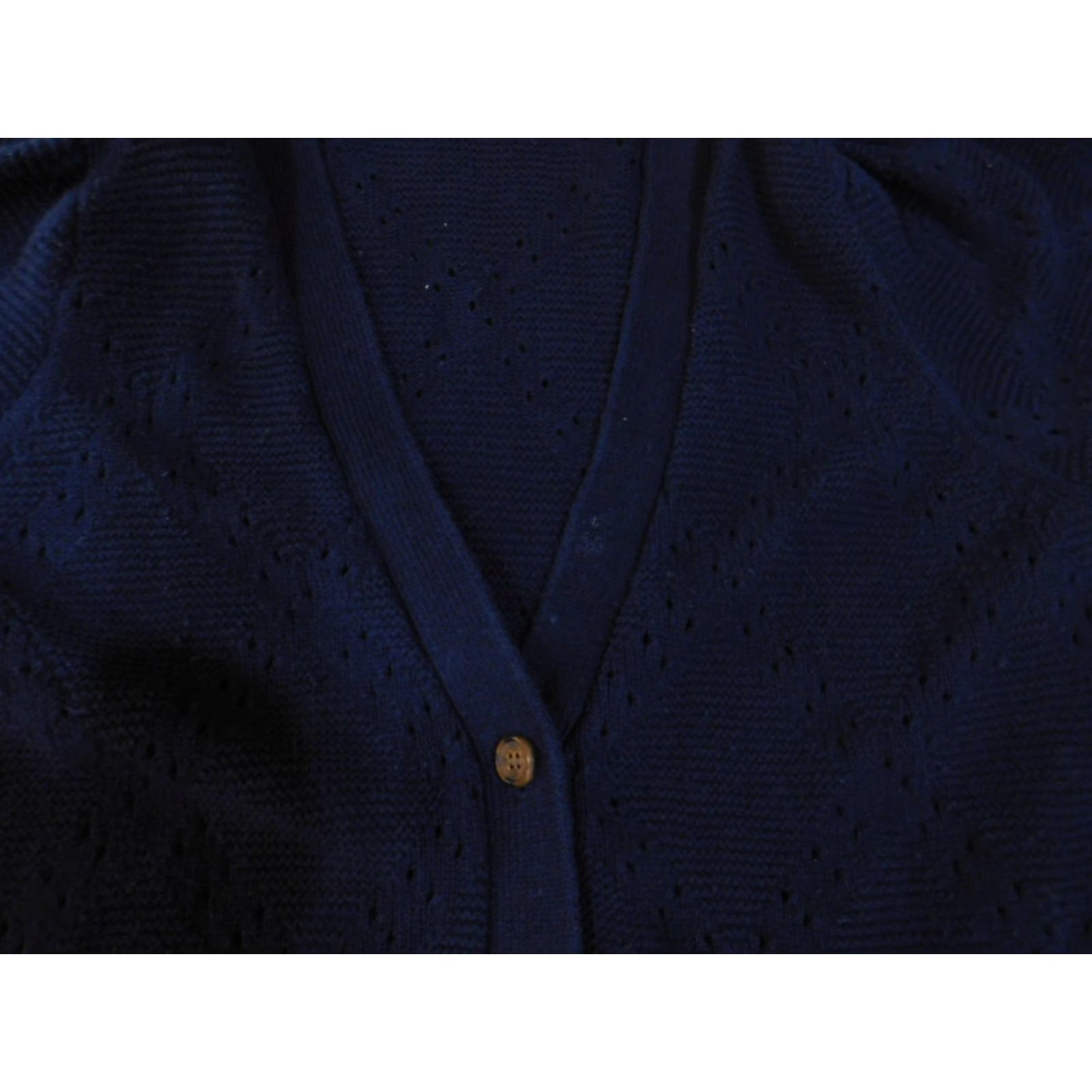 Vintage Crown & Ivy Cardigan Sweater L Blue Knit Cotton Button Up Raglan Sleeve Womens Casual Stretch Regular Size Size L / US 10 / IT 46 - 6 Thumbnail
