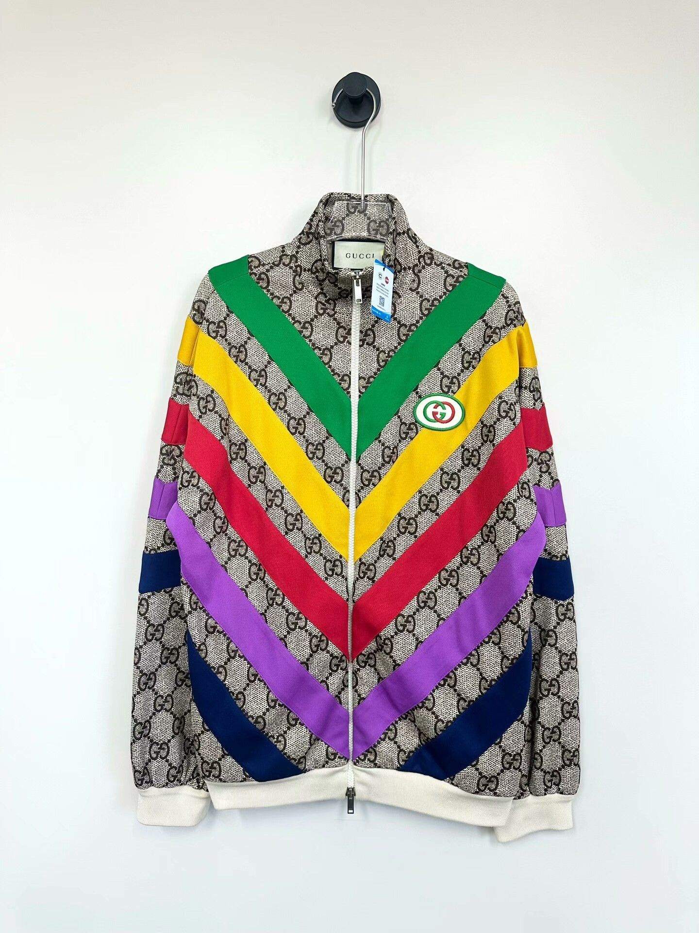 Gucci Gucci Brown Striped Logo Zip Jacket Size XS / US 0-2 / IT 36-38 - 1 Thumbnail