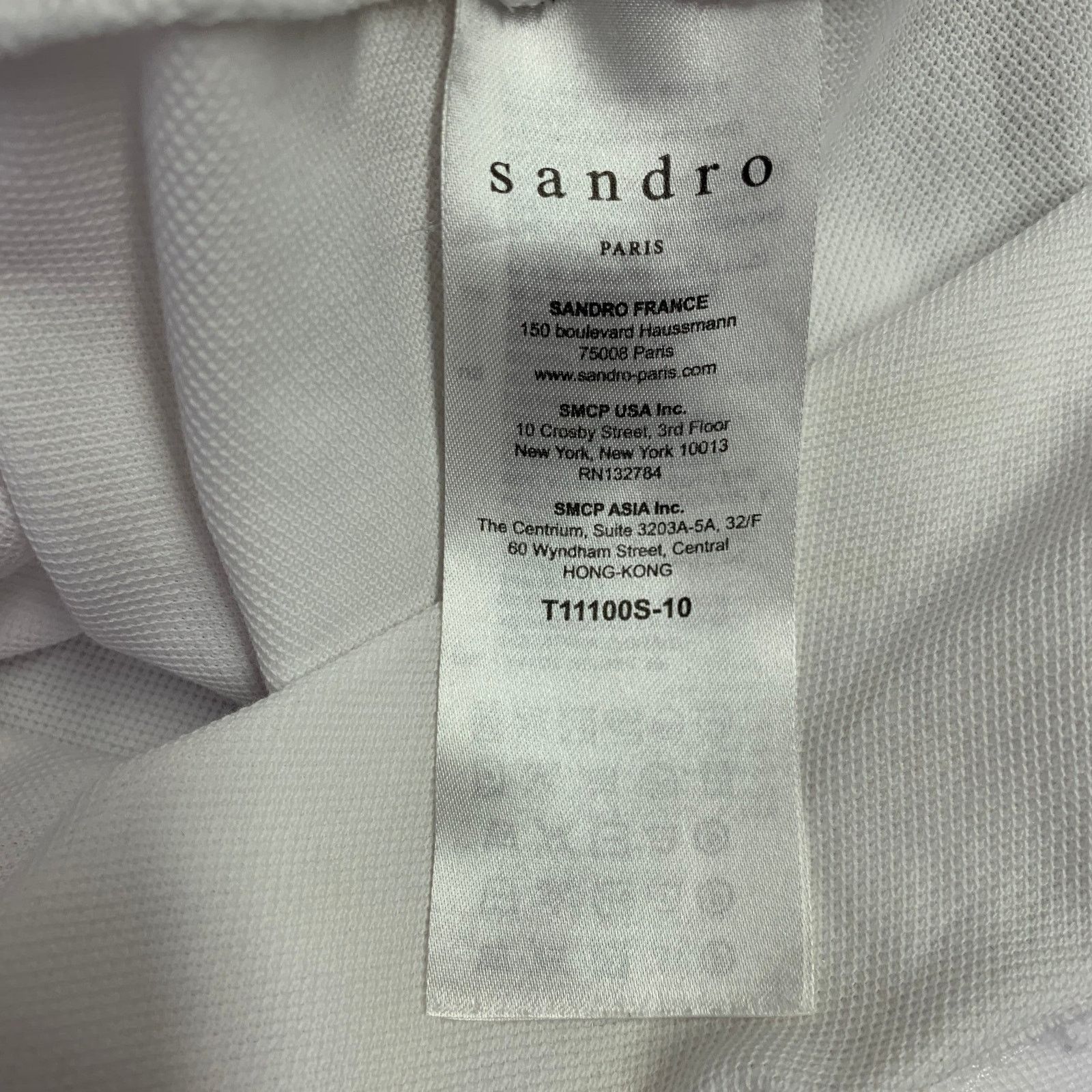 Sandro SANDRO S White Black Contrast Trim Cotton Collarless Polo Size US S / EU 44-46 / 1 - 10 Thumbnail