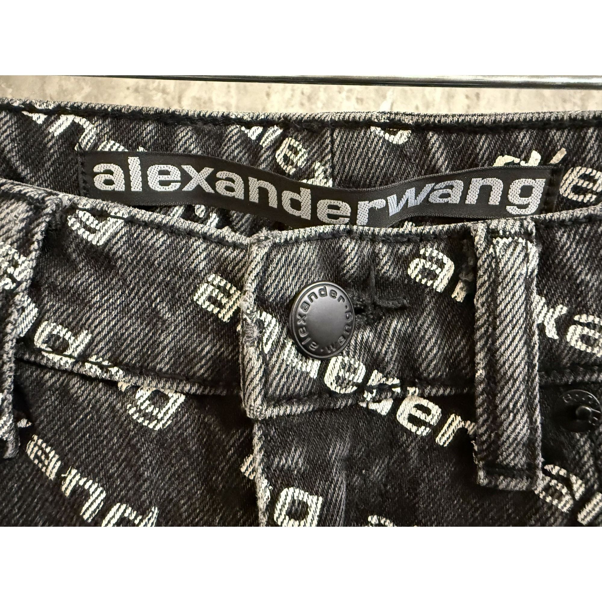 Alexander Wang Alexander Wang Black & White Logo Print Denim Jeans Straight Size 26" / US 2 / IT 38 - 13 Thumbnail
