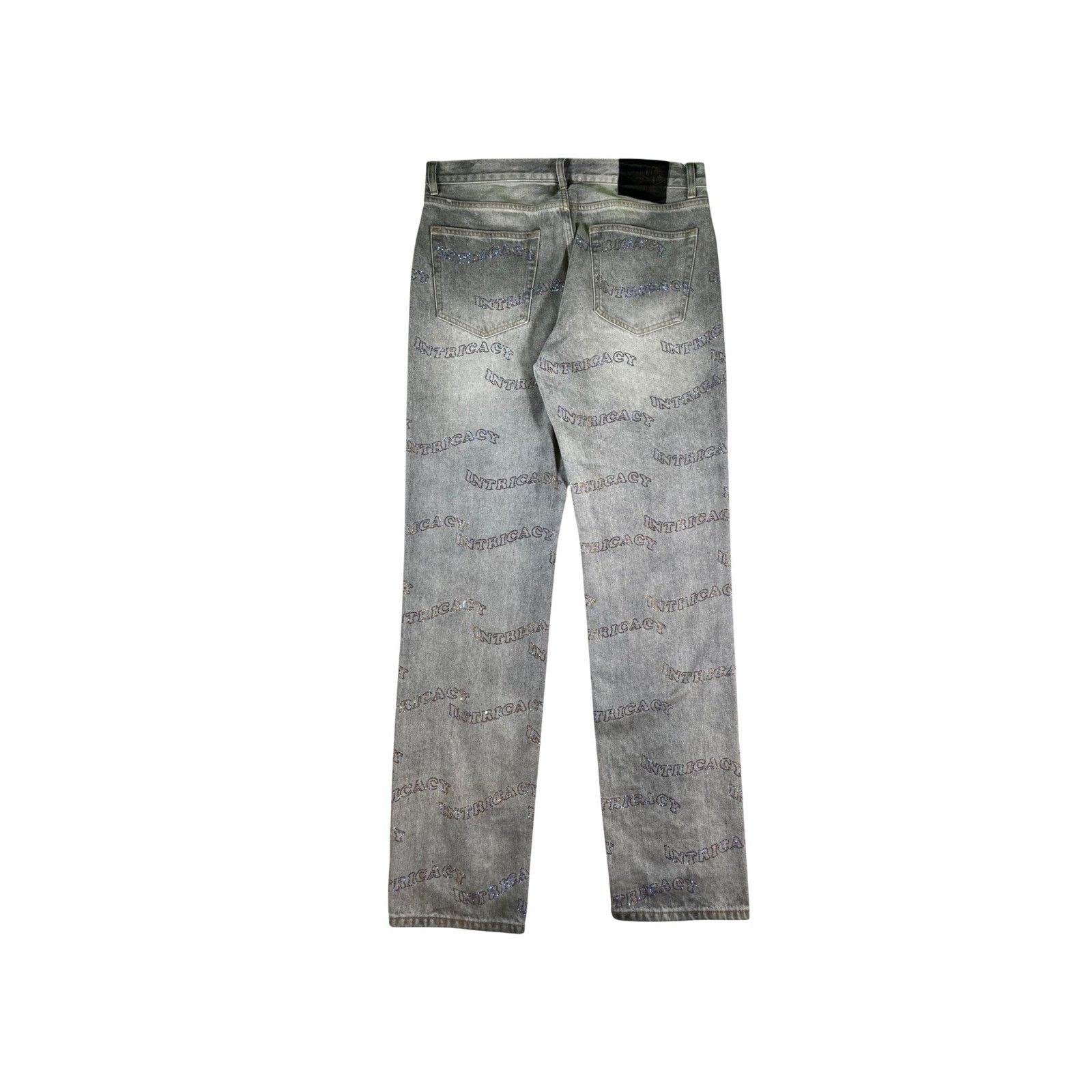LOST INTRICACY Lost Intricacy "Rhinestone All Over" Grey Jeans Size US 36 / EU 52 - 2 Thumbnail