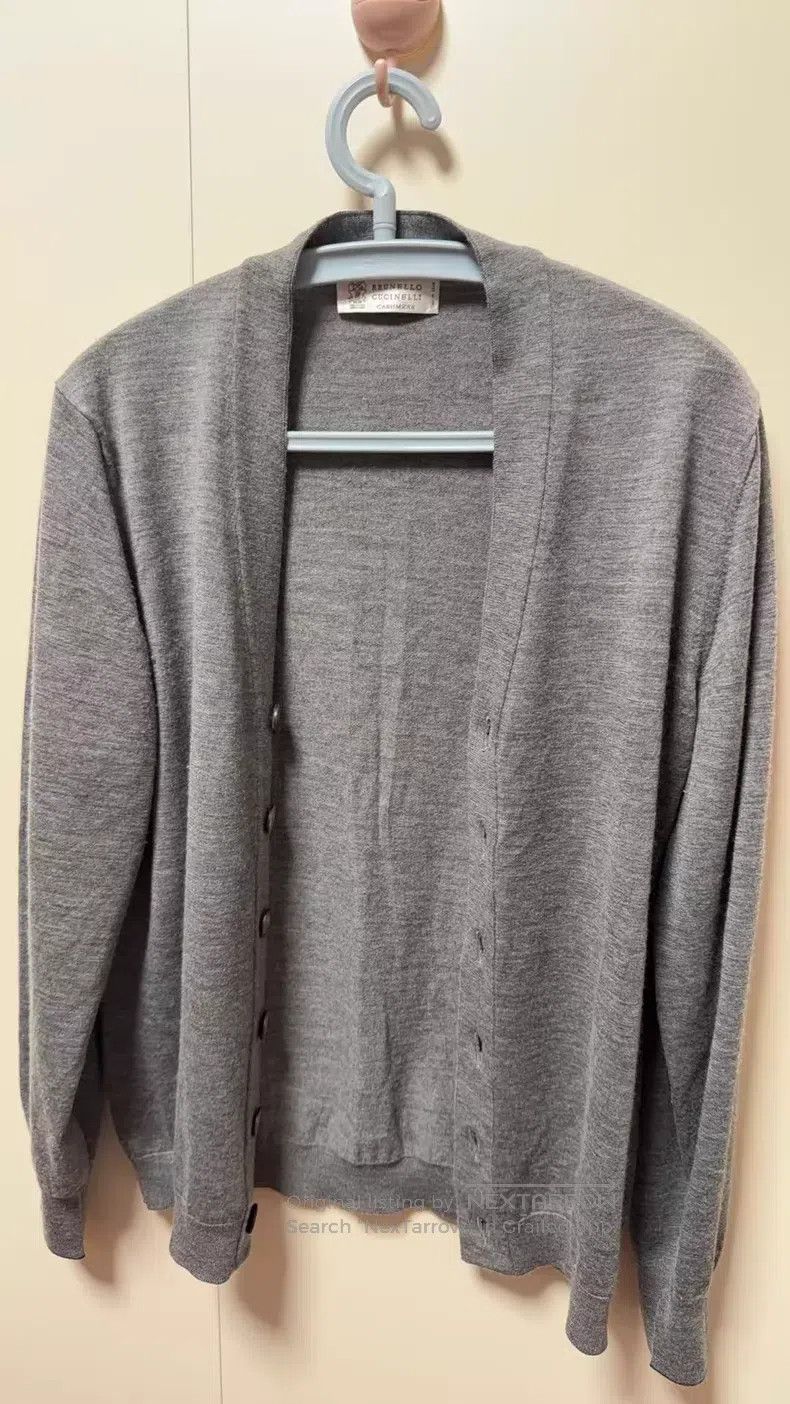 Brunello Cucinelli Brunello Cucinelli Gray Wool Cardigan Size US M / EU 48-50 / 2 - 1 Thumbnail