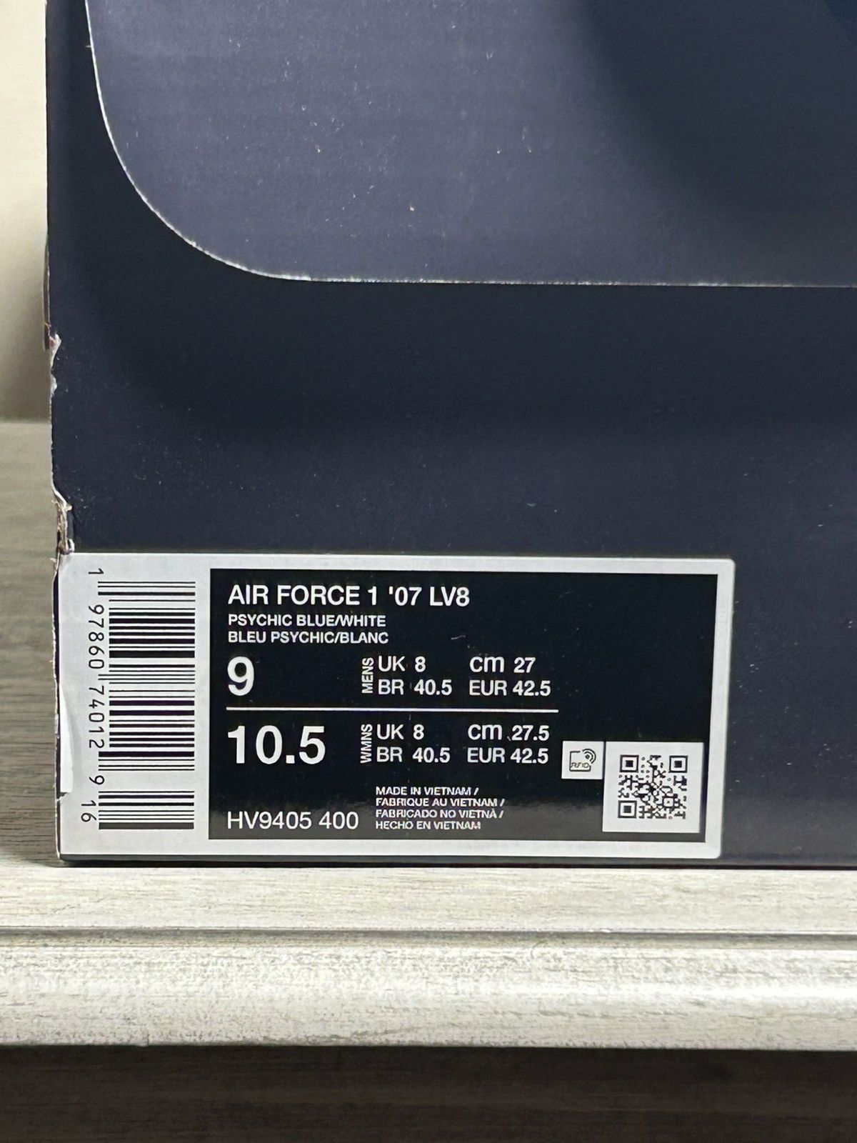 Nike Air Force 1 ‘07 LV8 ‘Psychic Blue Patent’ Size US 9 / EU 42 - 8 Thumbnail