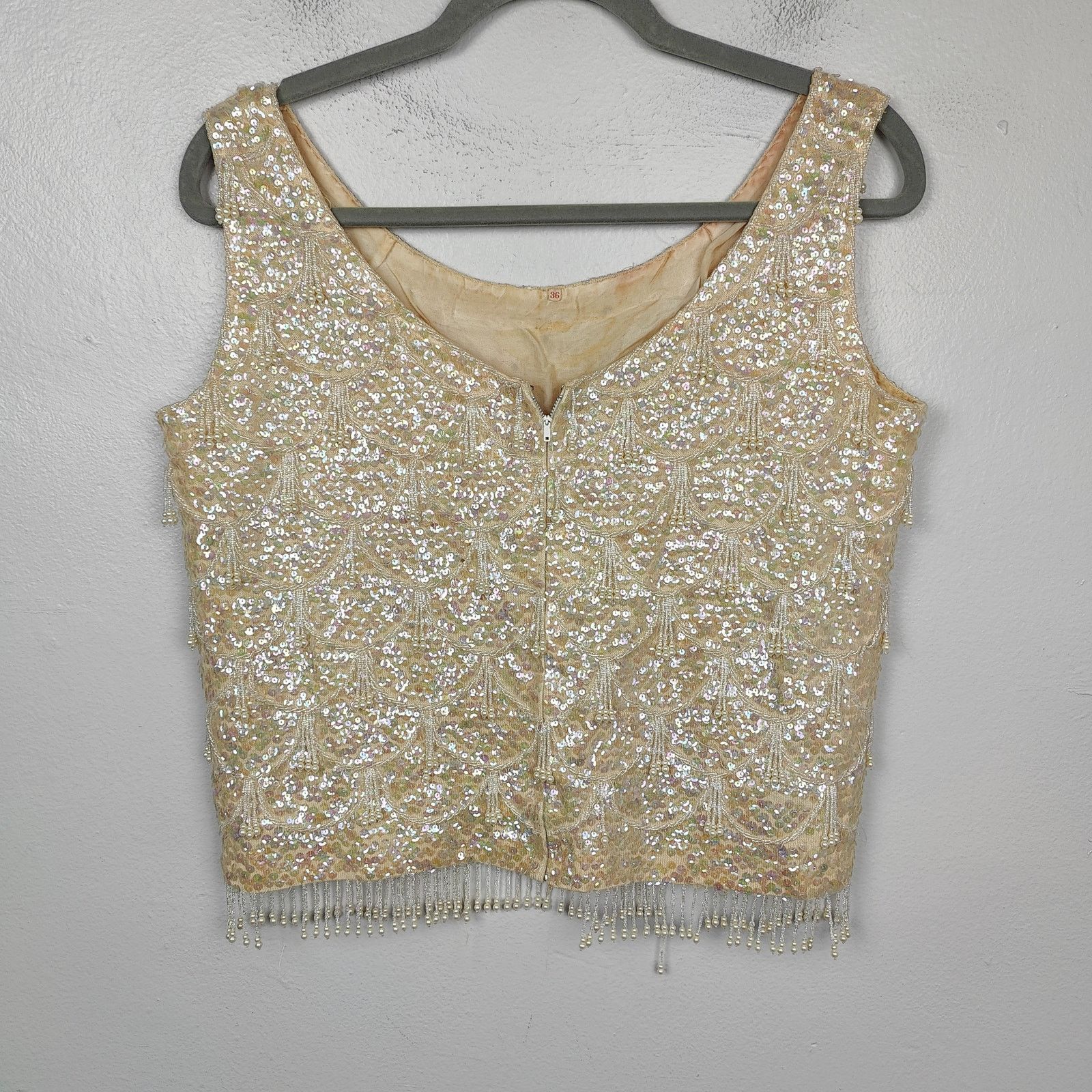 Other Vintage Beaded Top Womens Small 100% Wool Tank Size S / US 4 / IT 40 - 6 Thumbnail