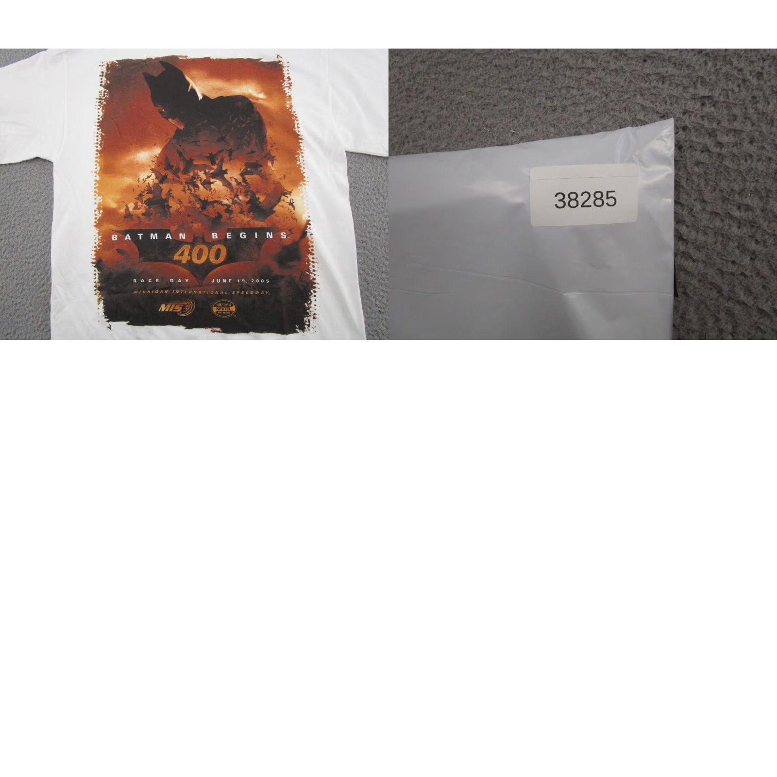 NASCAR NASCAR Batman Begins 400 Race Day 2006 Y2K Racing Promo Shirt Size M NEW Read Shirt Men White Batman Logo Crew Neck Short Sleeve Cotton Knit Vintage? Size US M / EU 48-50 / 2 - 9 Thumbnail