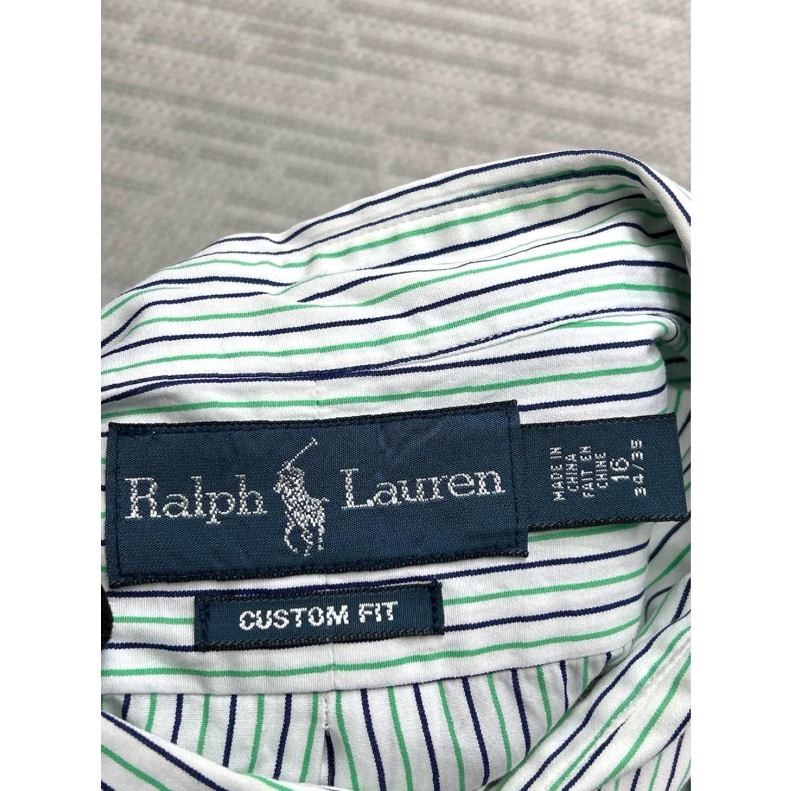 Ralph Lauren Ralph Lauren Dress Shirt Mens 16 White Cotton Striped Custom Fit Button-Down Size 42R - 4 Thumbnail