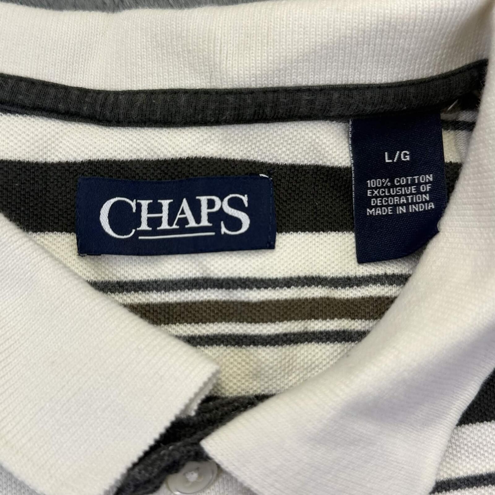 Chaps CHAPS Men's Polo Shirt Large L/G Striped Short Sleeve Size US L / EU 52-54 / 3 - 3 Thumbnail