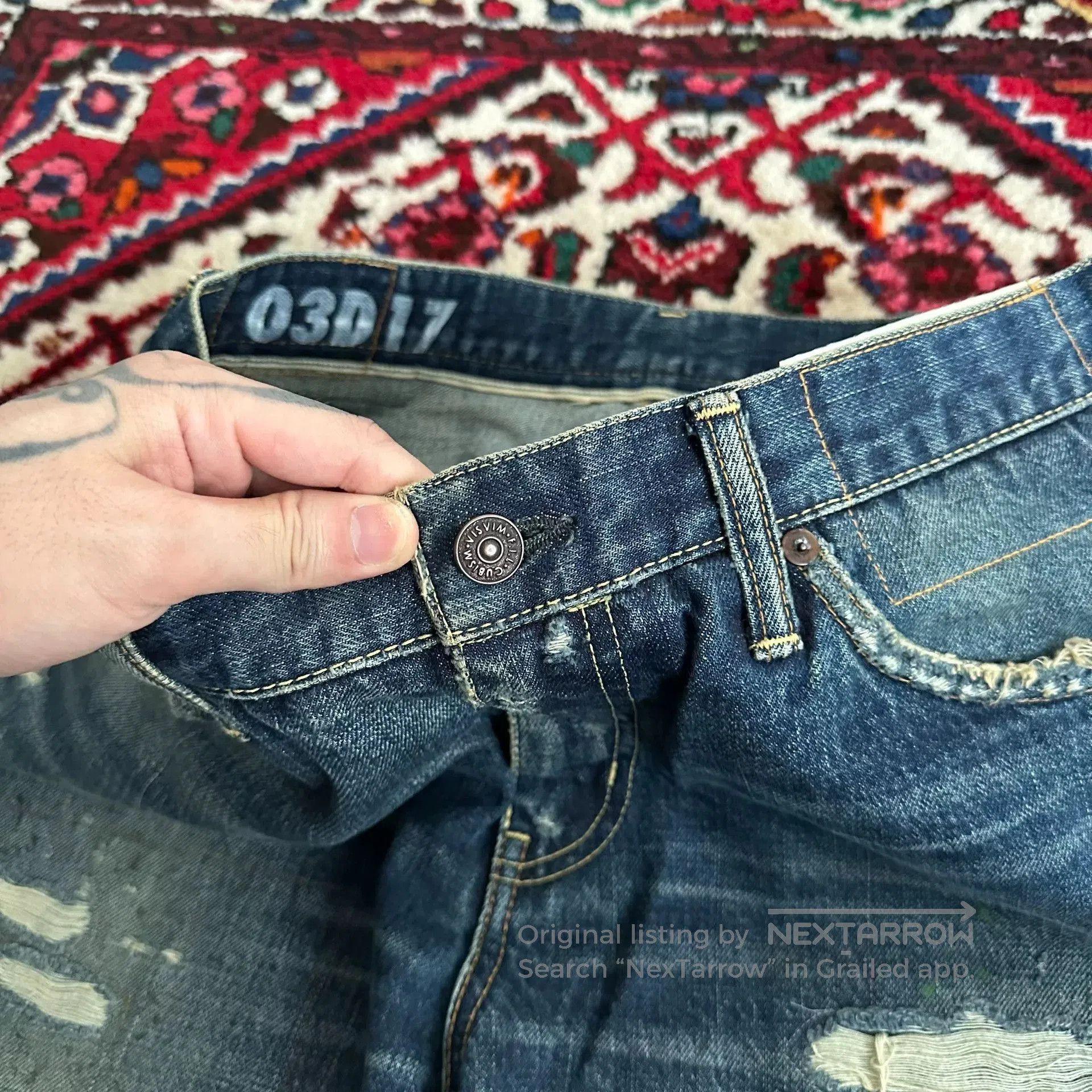 Visvim visvim distressed denim jeans with bag and tags. Size US 34 / EU 50 - 6 Thumbnail