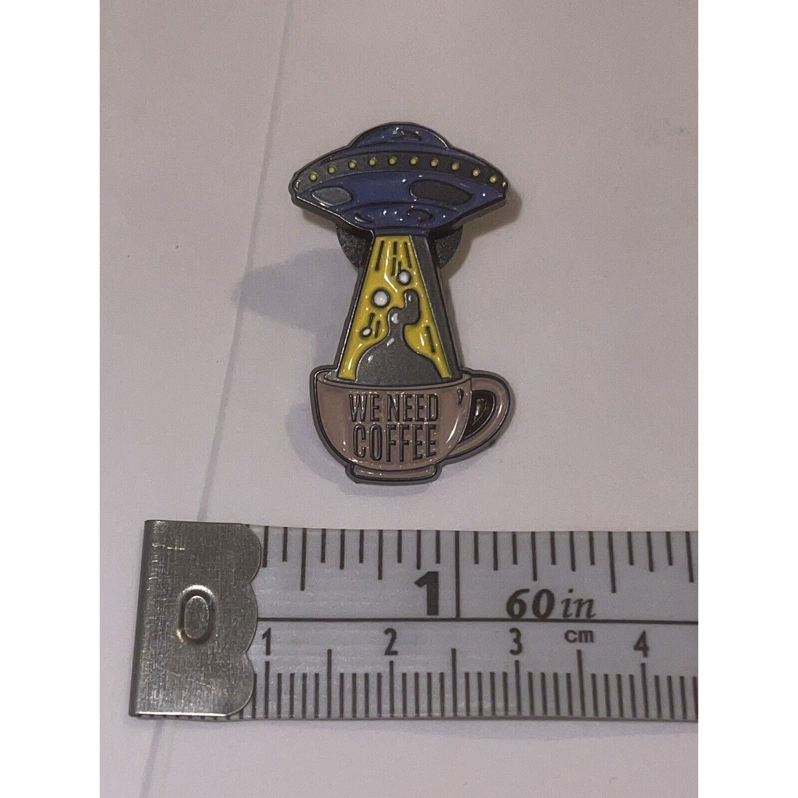Other Alien Spaceship Coffee Cup We Need Coffee Now Pin Brooch Size ONE SIZE - 1 Preview