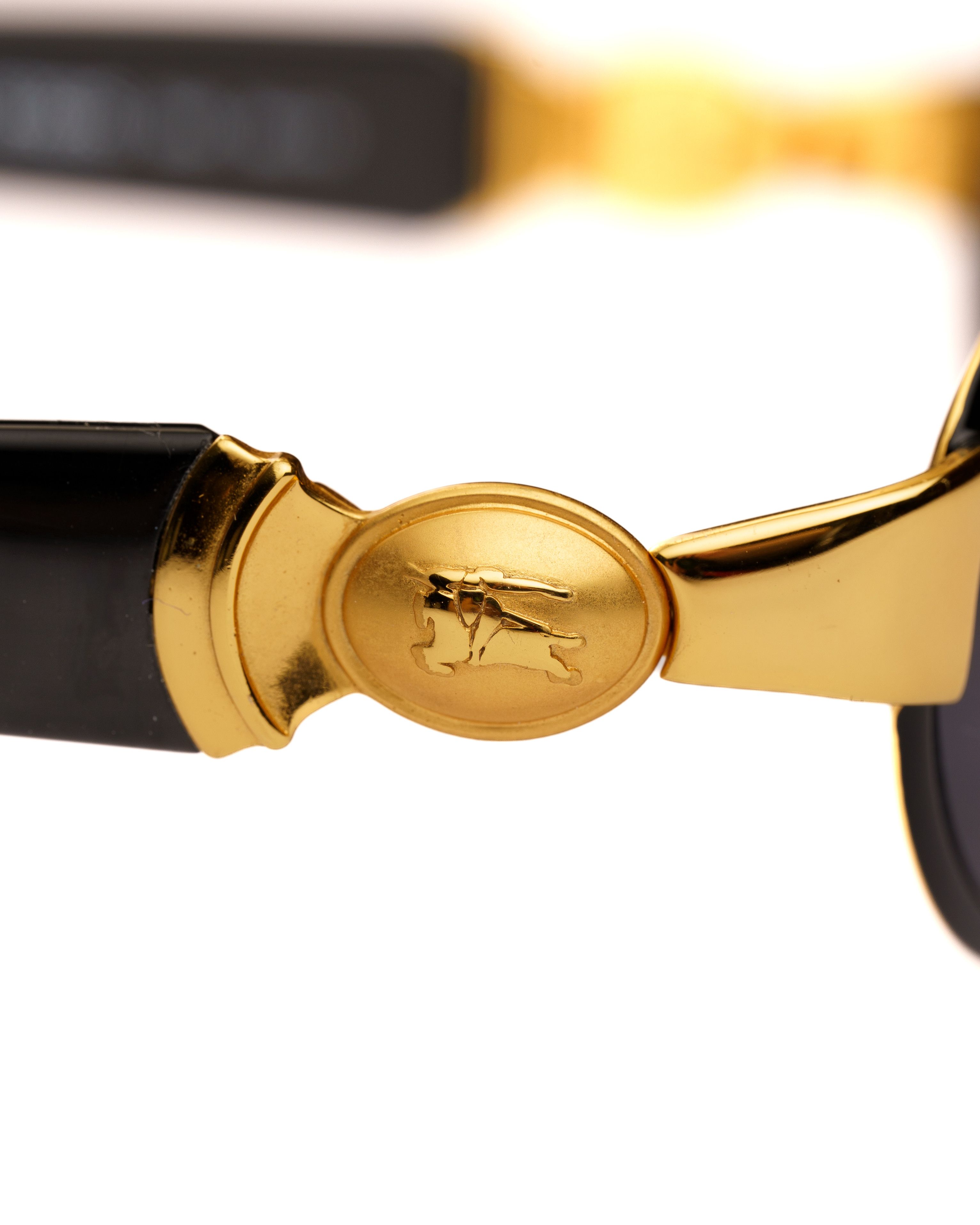 Burberry Burberry '90s Black & Gold Oval Sunglasses Size ONE SIZE - 2 Thumbnail
