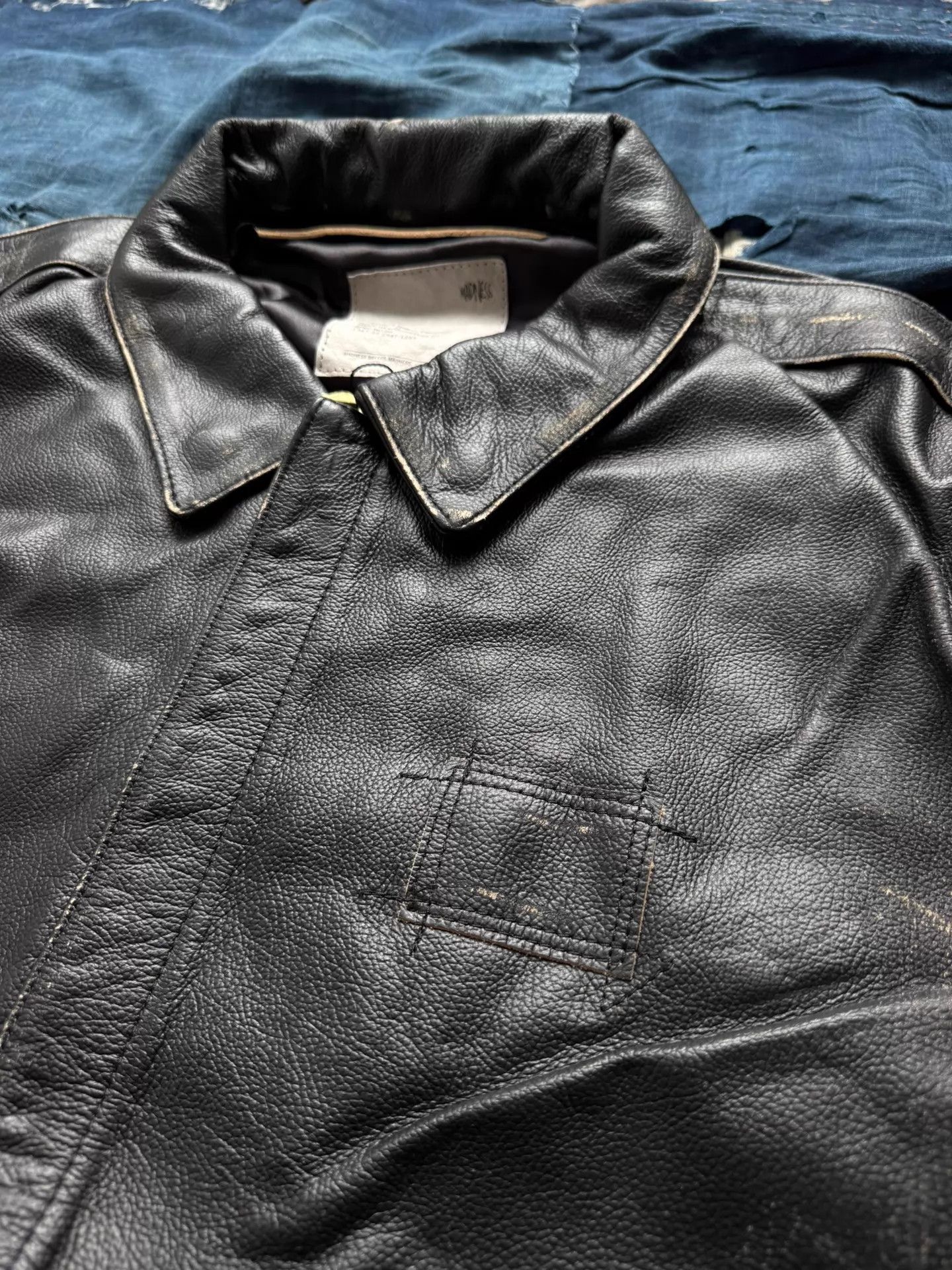 Madness MADNESS A2 Aviator Distressed Japanese Cowhide Black Size US L / EU 52-54 / 3 - 6 Thumbnail