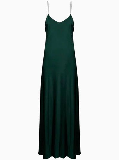 Saint Laurent Paris o1s1wg110924 Dress in Shiny Jersey in Dark Green Size L / US 10 / IT 46 - 1 Thumbnail