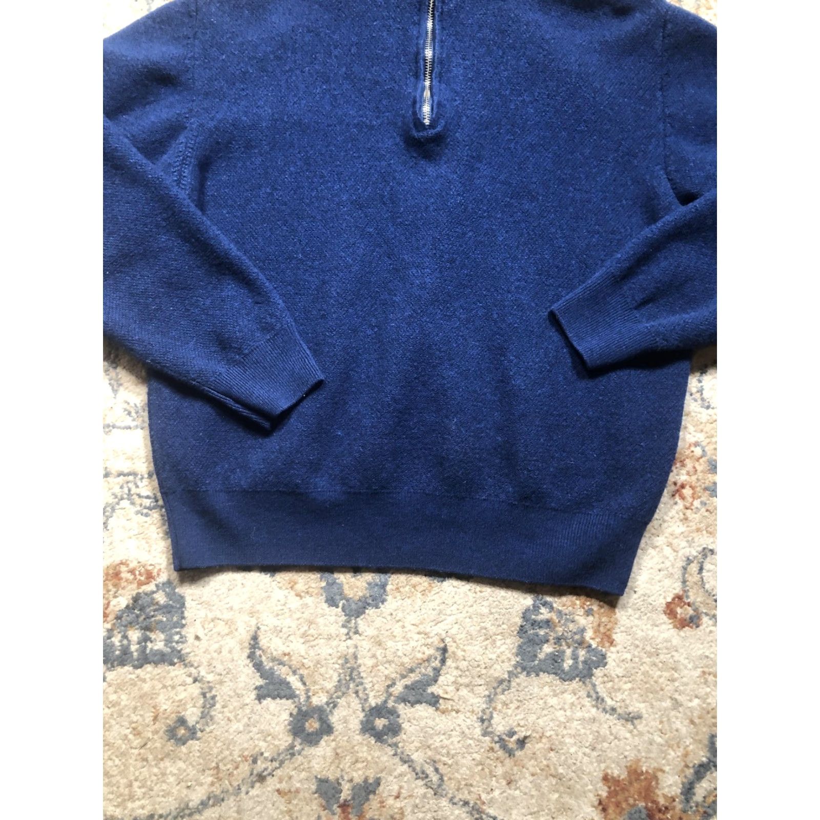 Allen Edmonds VINTAGE? No. Allen Edmonds Sweater Mens XL Blue Merino Wool Half Zip Pullover Italy Mock Neck Knit Solid 1/4 Zip Regular Men Wool Pullover Size US XL / EU 56 / 4 - 5 Thumbnail
