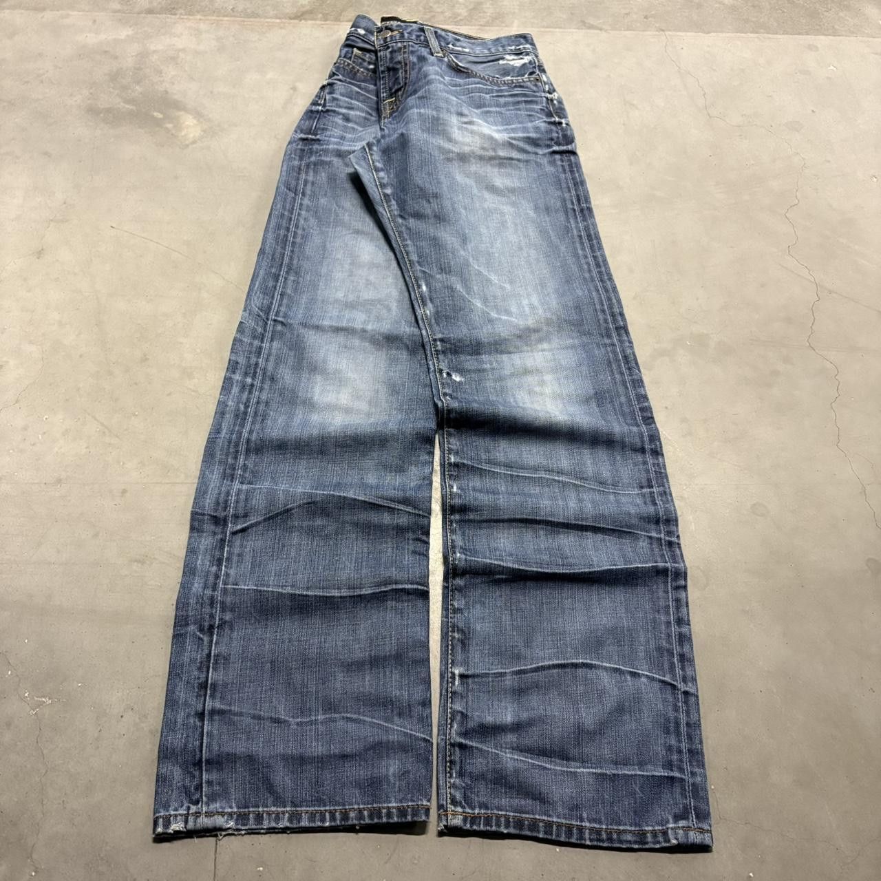 Vintage Crazy Vintage Y2K/2000s Baggy Streetwear Lucky Brand Dark Blue Wash Denim Jeans! Size US 34 / EU 50 - 1 Thumbnail