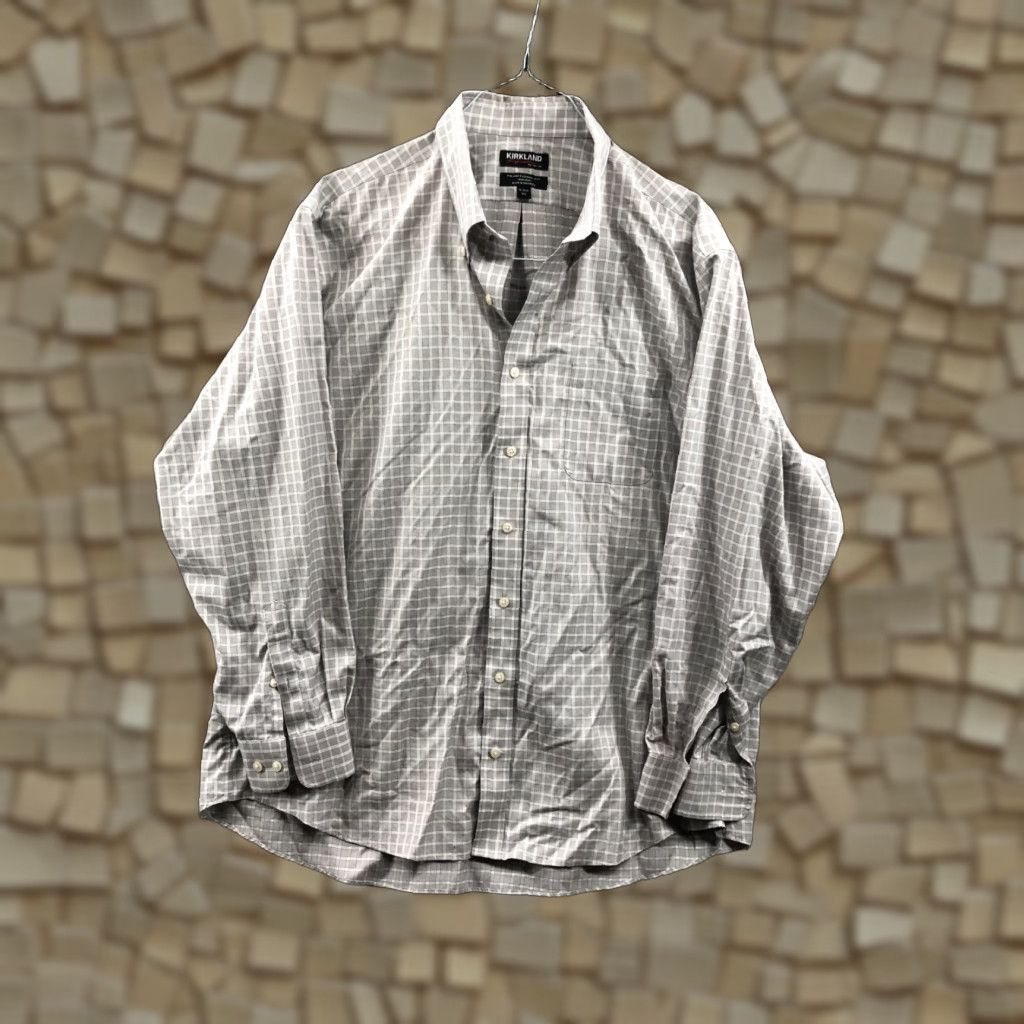 Vintage Kirkland Signature Non Iron Shirt Size XXL Mens Long Sleeve Grid Check Size US XXL / EU 58 / 5 - 1 Thumbnail