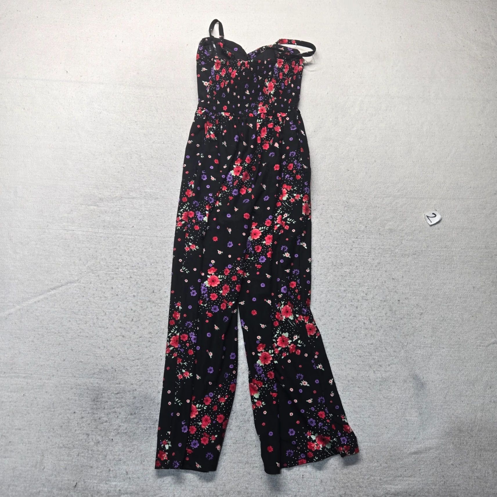 Vintage No Boundries Black Floral Romper Jumpsuit Built In Bra Adult Women’s XS 1 Size 28" / US 6 / IT 42 - 8 Thumbnail