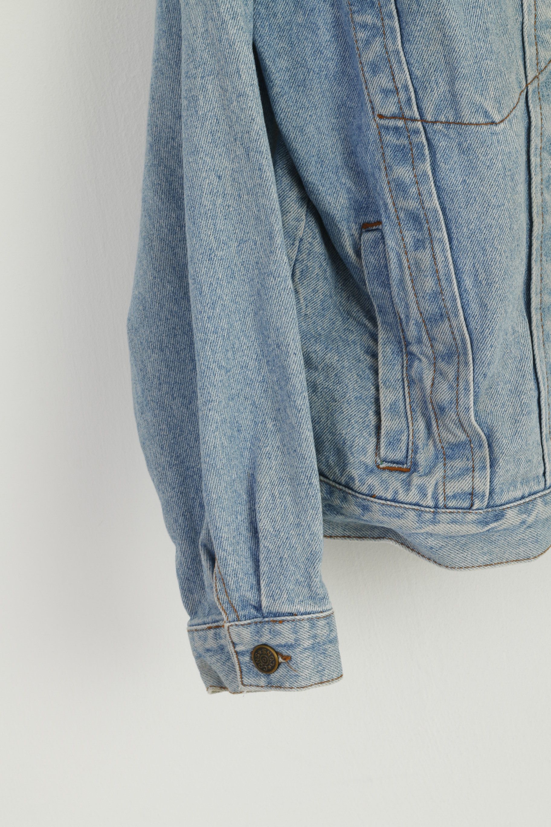 Vintage SUPER CONS Men L Denim Jacket Light Blue Cotton 9555 Size US L / EU 52-54 / 3 - 4 Thumbnail