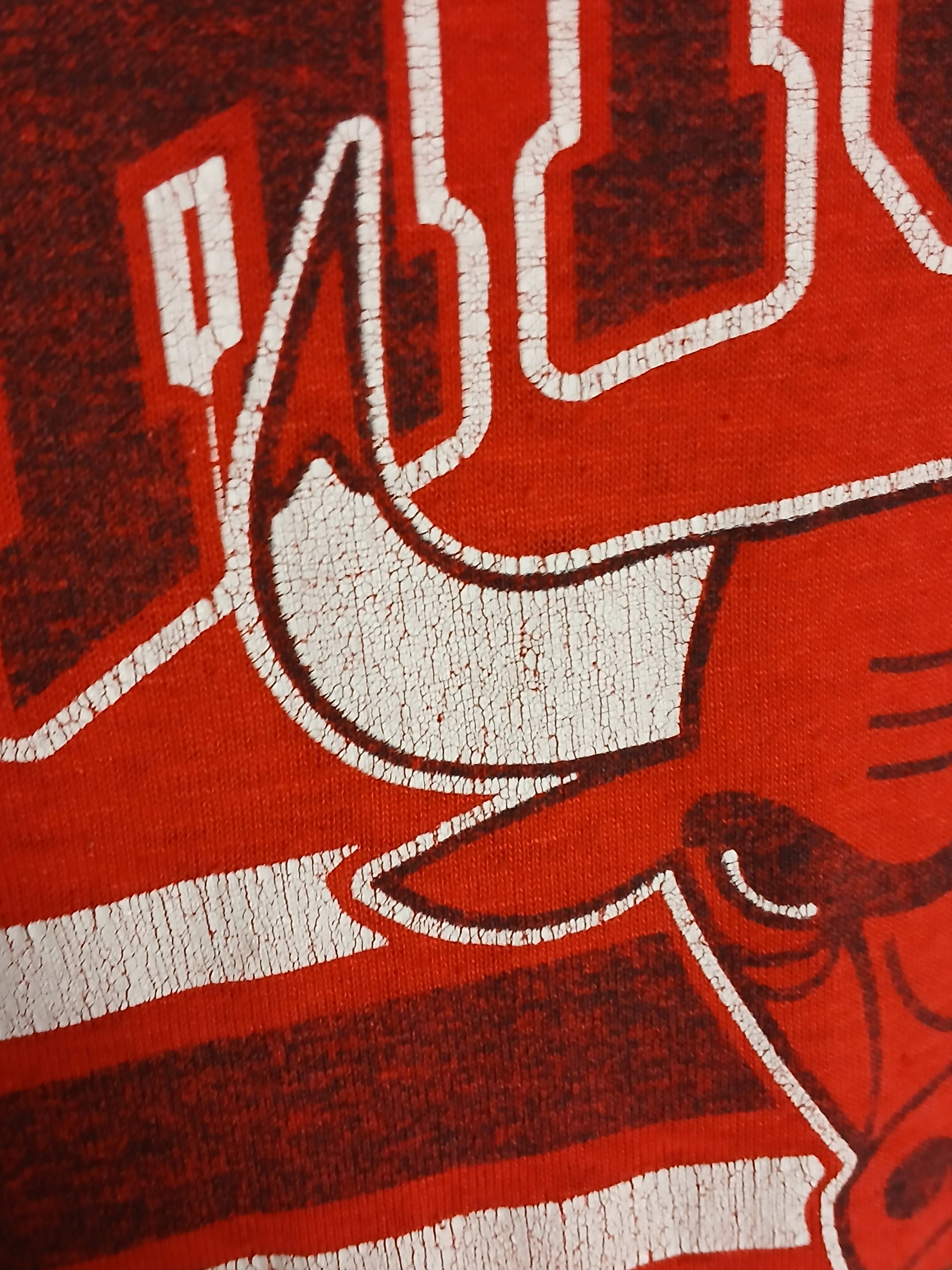NBA × Vintage Vintage 1990 NBA Chicago Bulls Single Stitch T-Shirt Size US XL / EU 56 / 4 - 7 Thumbnail