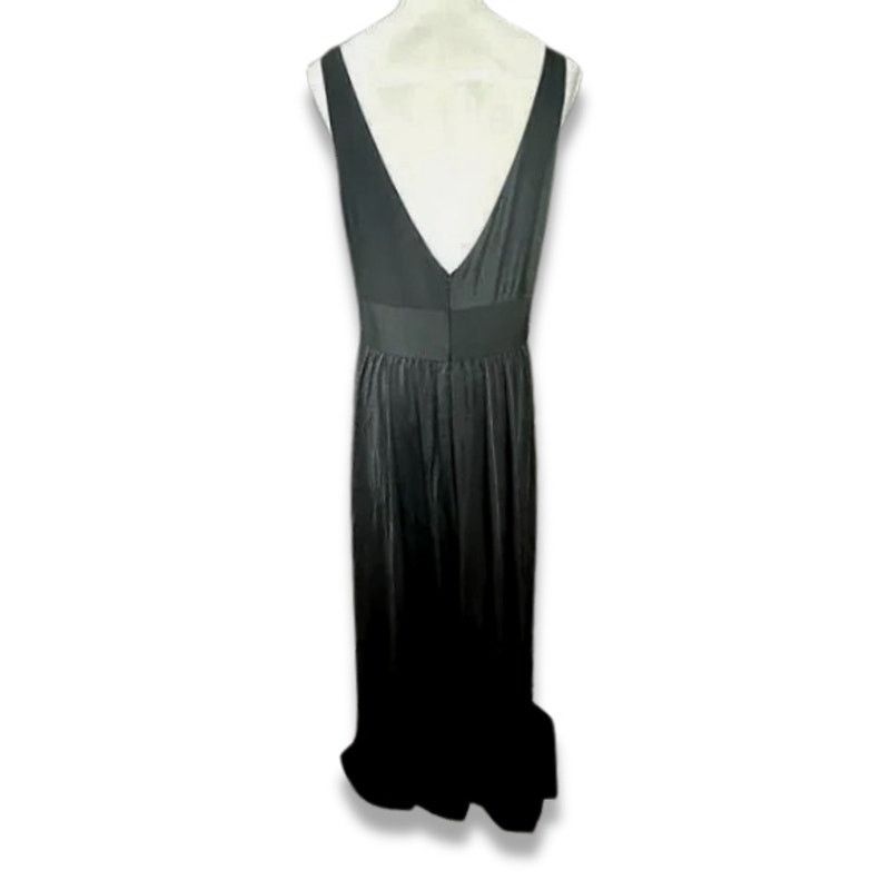 Other La Femme Formal Maxi Gown Deep V-Neck Sleeveless Black 16 Size XXL / US 16-18 / IT 52-54 - 5 Thumbnail