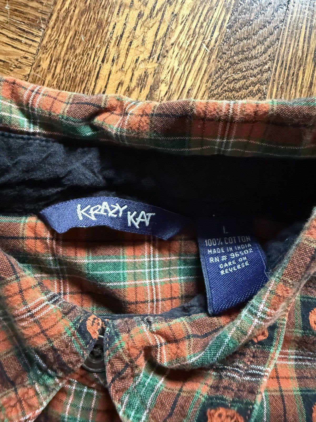 Vintage Vintage Halloween Pumpkin Button Up Flannel Shirt Size L / US 10 / IT 46 - 3 Thumbnail