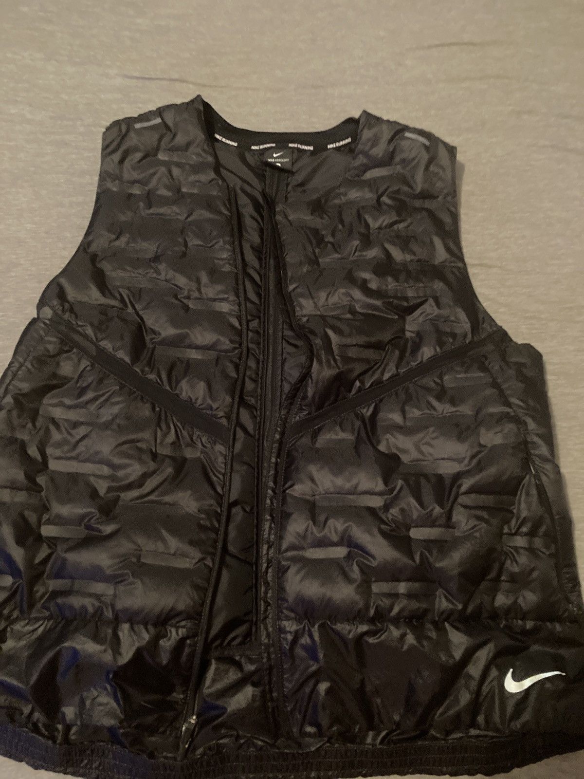 Designer × Nike BLACK PUFFY VINYL VEST Size US XL / EU 56 / 4 - 1 Thumbnail