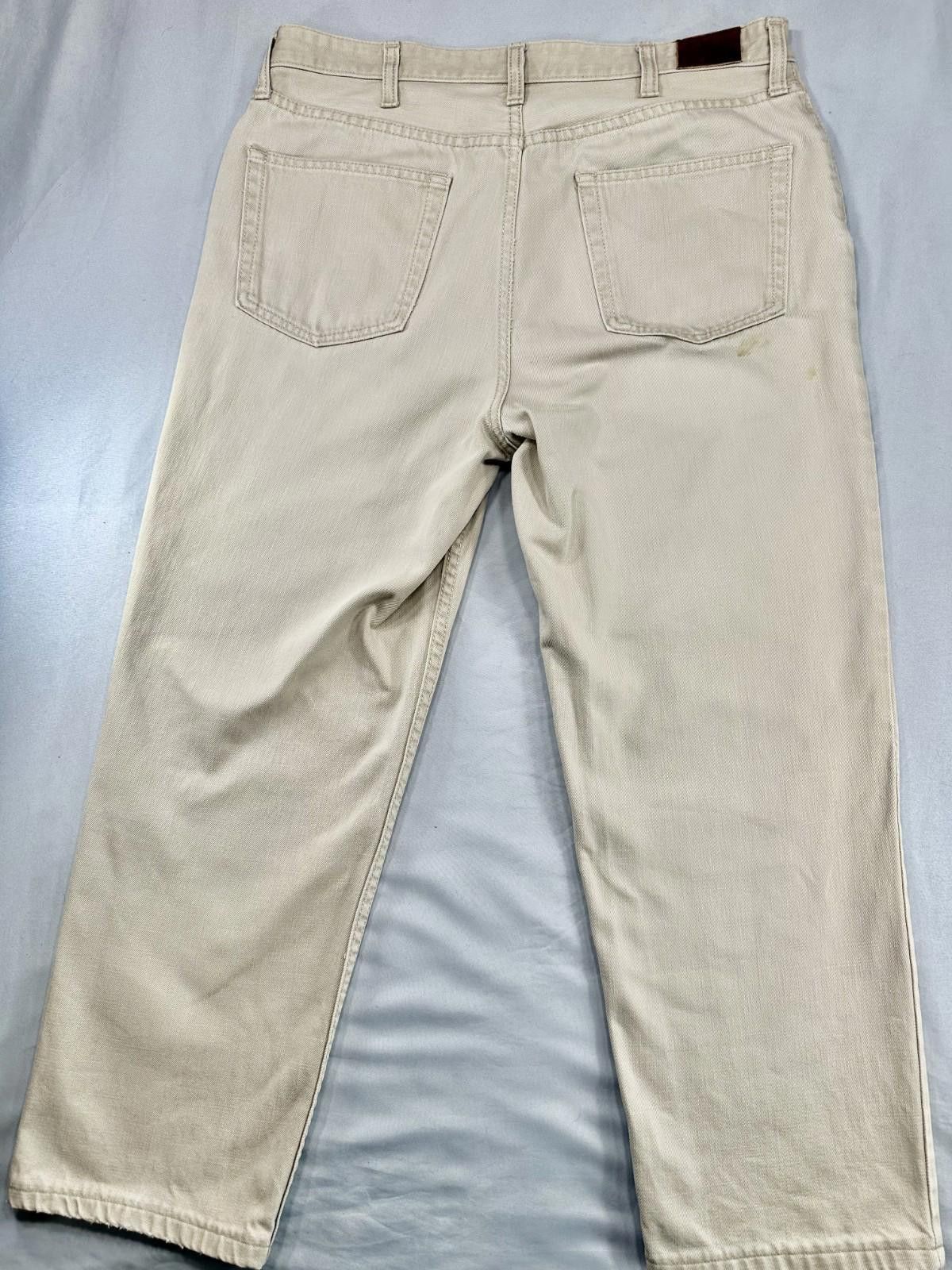 Lands' End Lands End Men's 35 Traditional Fit Tapered Leg Beige Jeans Size US 35 - 2 Thumbnail