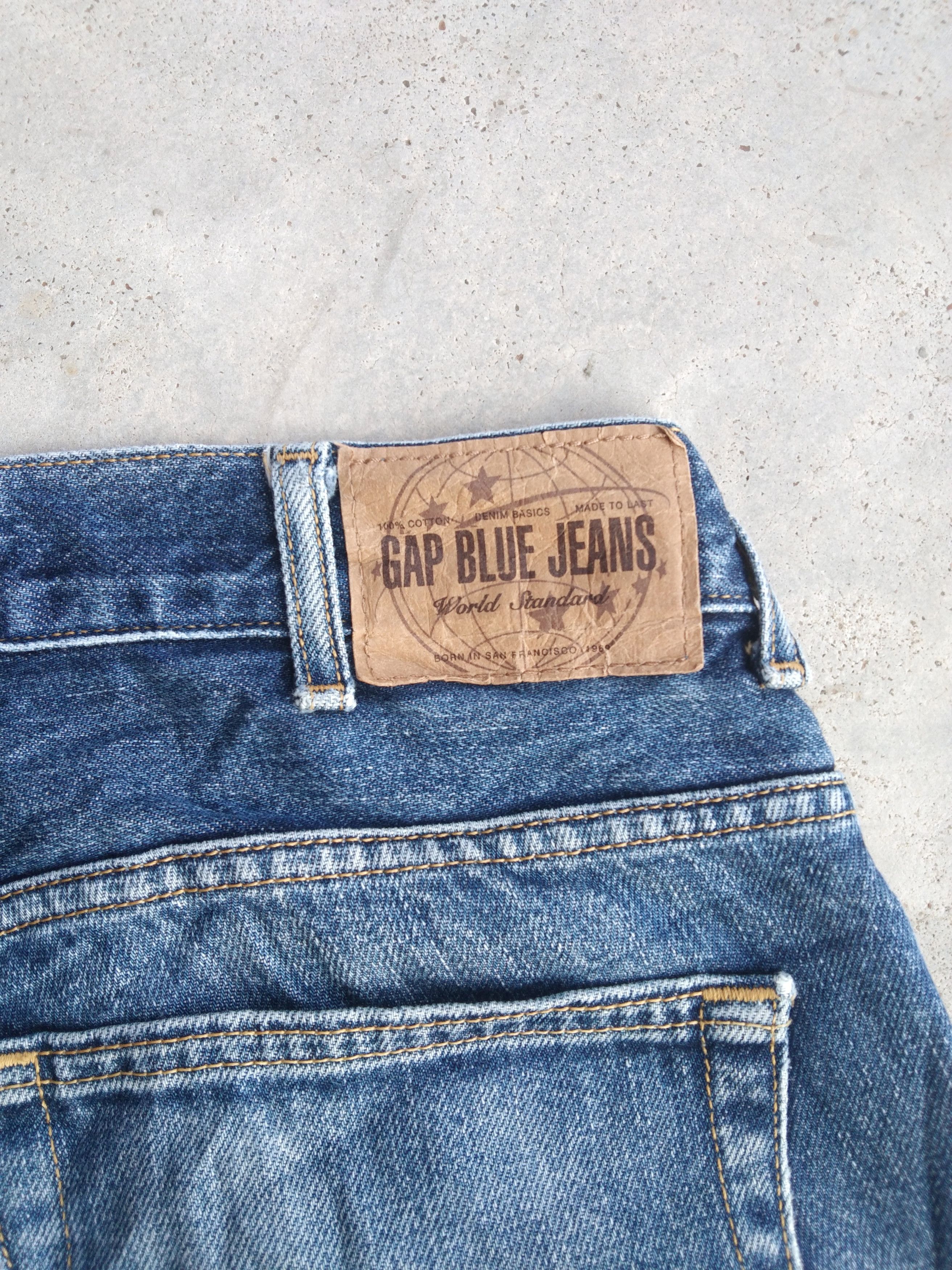 Gap Vintage faded Blue Gap Boot Cut Distressed Jeans 33x31 Size US 33 - 4 Thumbnail