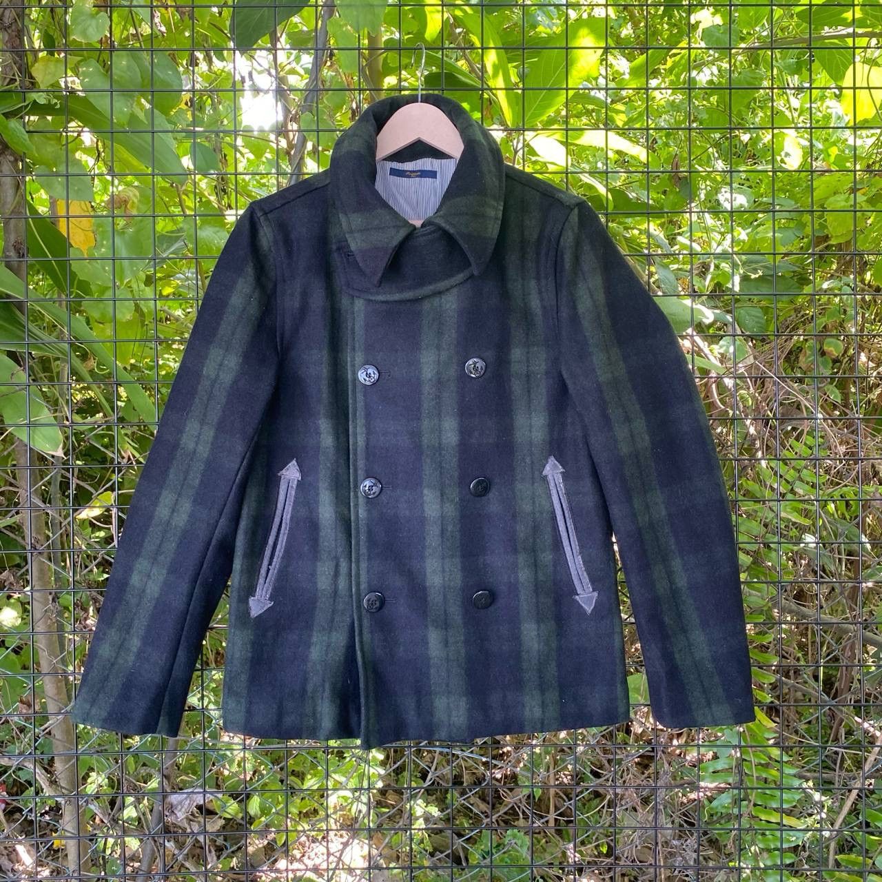 Japanese Brand × Vintage Vintage Japan Wool Checkered Board Peacoat Size M / US 6-8 / IT 42-44 - 1 Thumbnail