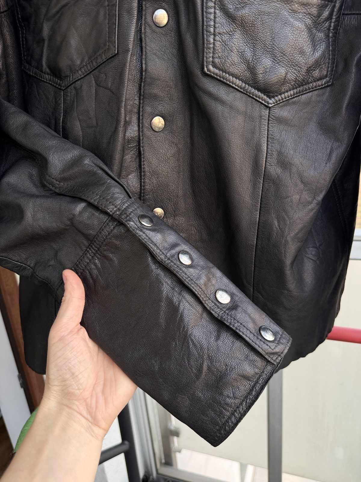 Allsaints Allsaints Ramones Leather Bomber Button Punk Motor Jacket Size US XL / EU 56 / 4 - 4 Thumbnail