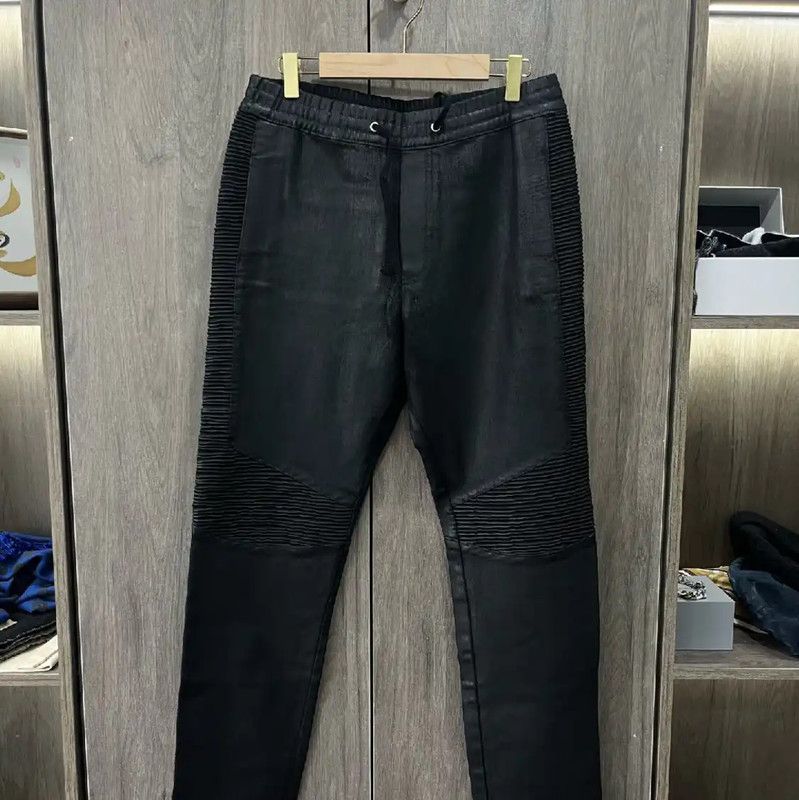 Balmain Balmain Women's Black Leather Jeans 0089 Size 30" / US 8 / IT 44 - 1 Thumbnail