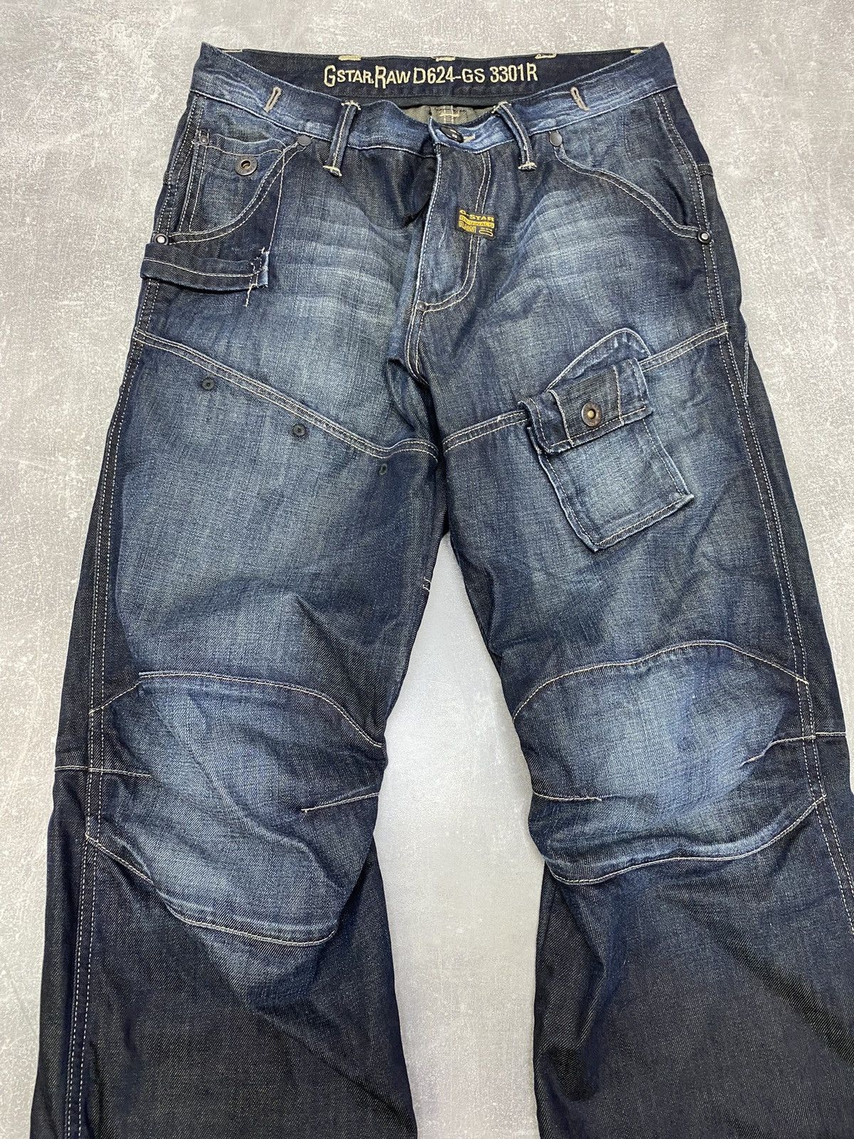 G-Star × Vintage Vintage G Star Raw Denim Biker Cargo Double Knee Pants Size US 34 / EU 50 - 3 Thumbnail