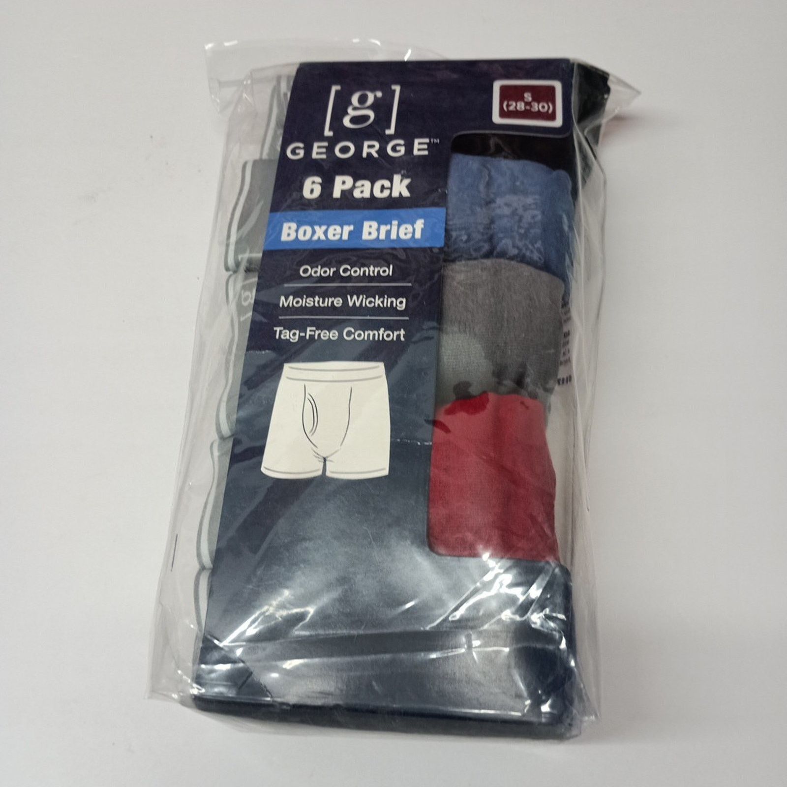 George George Men's Cotton Boxer Briefs 6-Pack Size S (28-30) Multi Size 28 - 1 Thumbnail