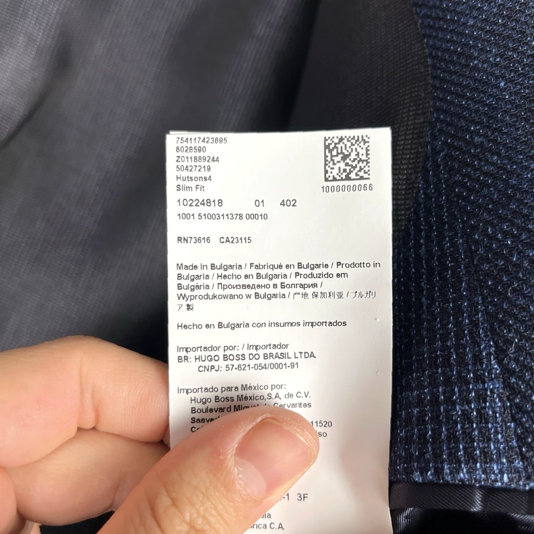 Hugo Boss HUGO BOSS Sport Coat Jacket Coat Linen-Wool 40R Blue Window Pane Slim Two-Button Double-Vented Men Regular Size US S / EU 44-46 / 1 - 5 Thumbnail