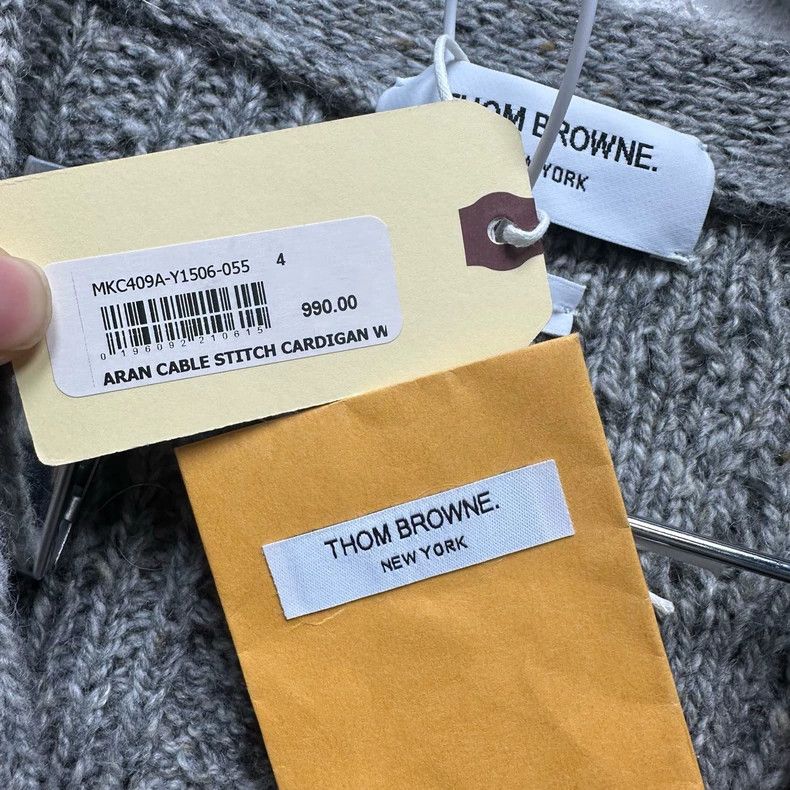Thom Browne Thom Browne Four-striped gray cardigan wool jacket 2505-Nex Size US XL / EU 56 / 4 - 5 Thumbnail