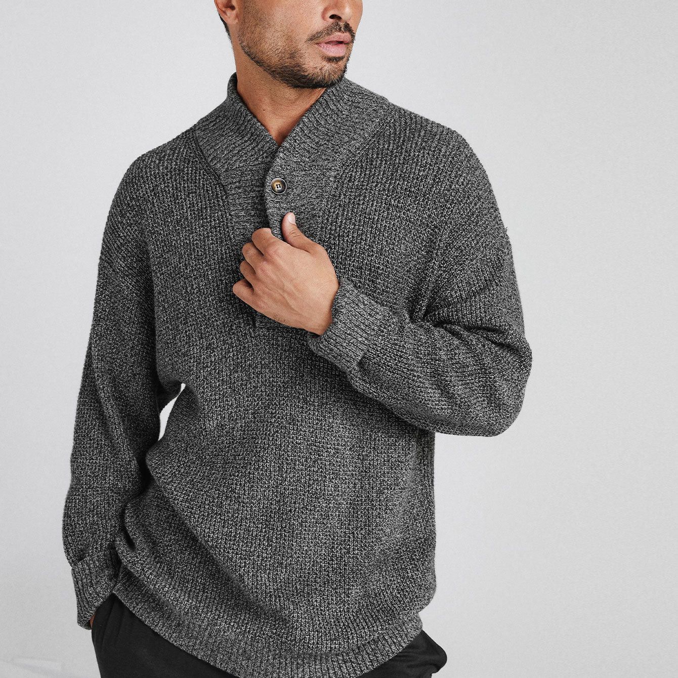Lunya Lunya Mens CottonSilk Henley Pull Over Crew Sweater Size US M / EU 48-50 / 2 - 1 Thumbnail