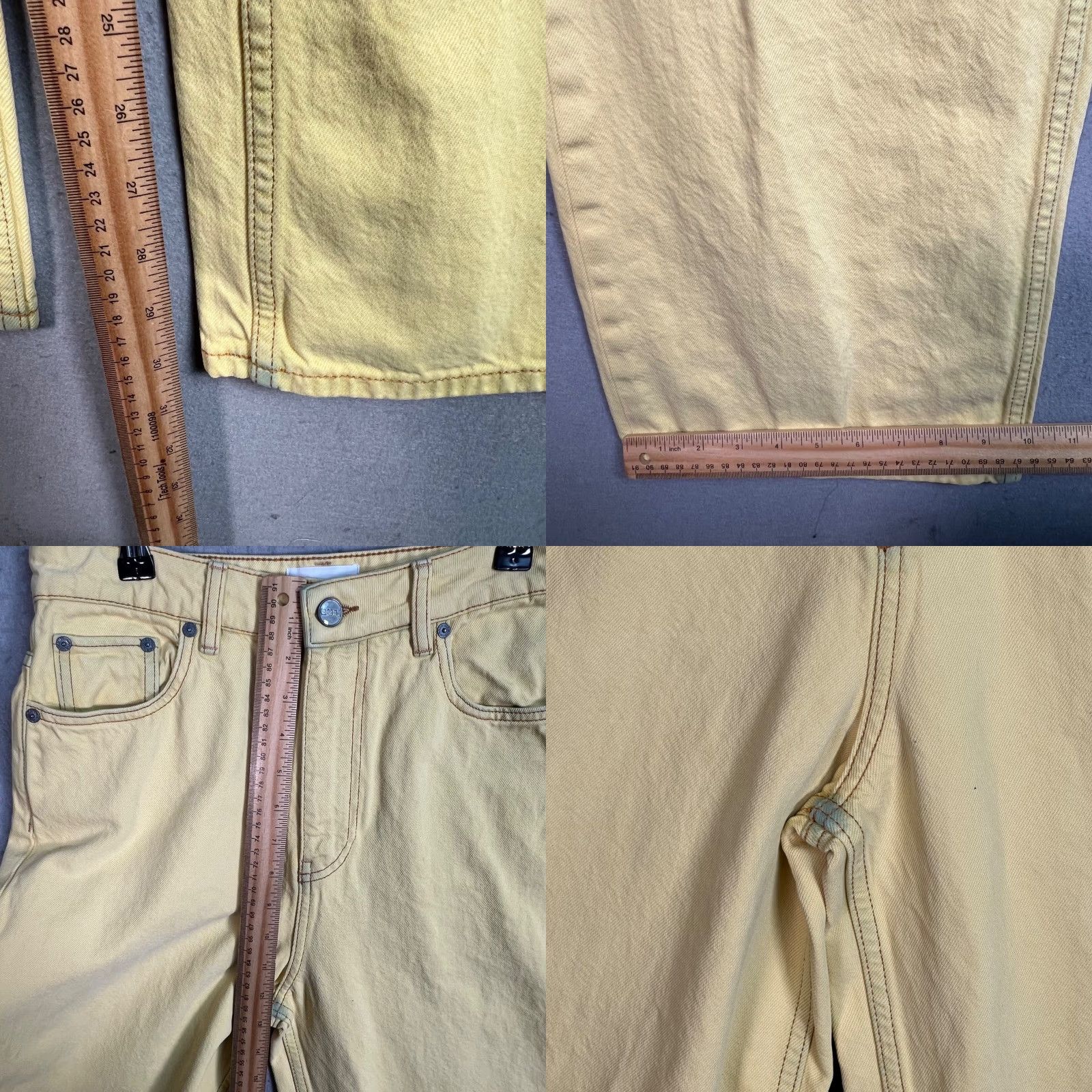 Ganni Ganni Jeans Womens 29 Yellow Organic Cotton High-Waisted Straight-Leg 5-Pocket Denim Inseam 31 Vintage No/Used Mens? No. Size 29" - 8 Thumbnail