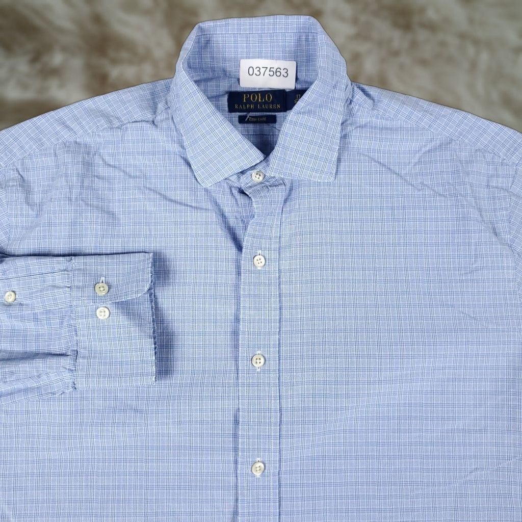 Ralph Lauren Ralph Lauren Dress Shirt Mens 17 Blue Plaid Long Sleeve Button-Down Casual Workwear Size 46R - 1 Thumbnail