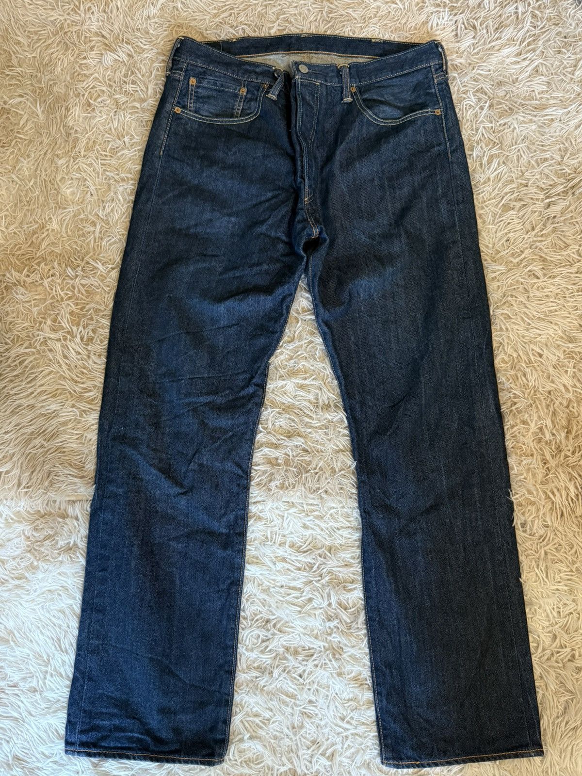 Levi's Vintage Clothing Mens Levi's 501 Dark Blue Denim Jeans Size US 38 / EU 54 - 1 Thumbnail