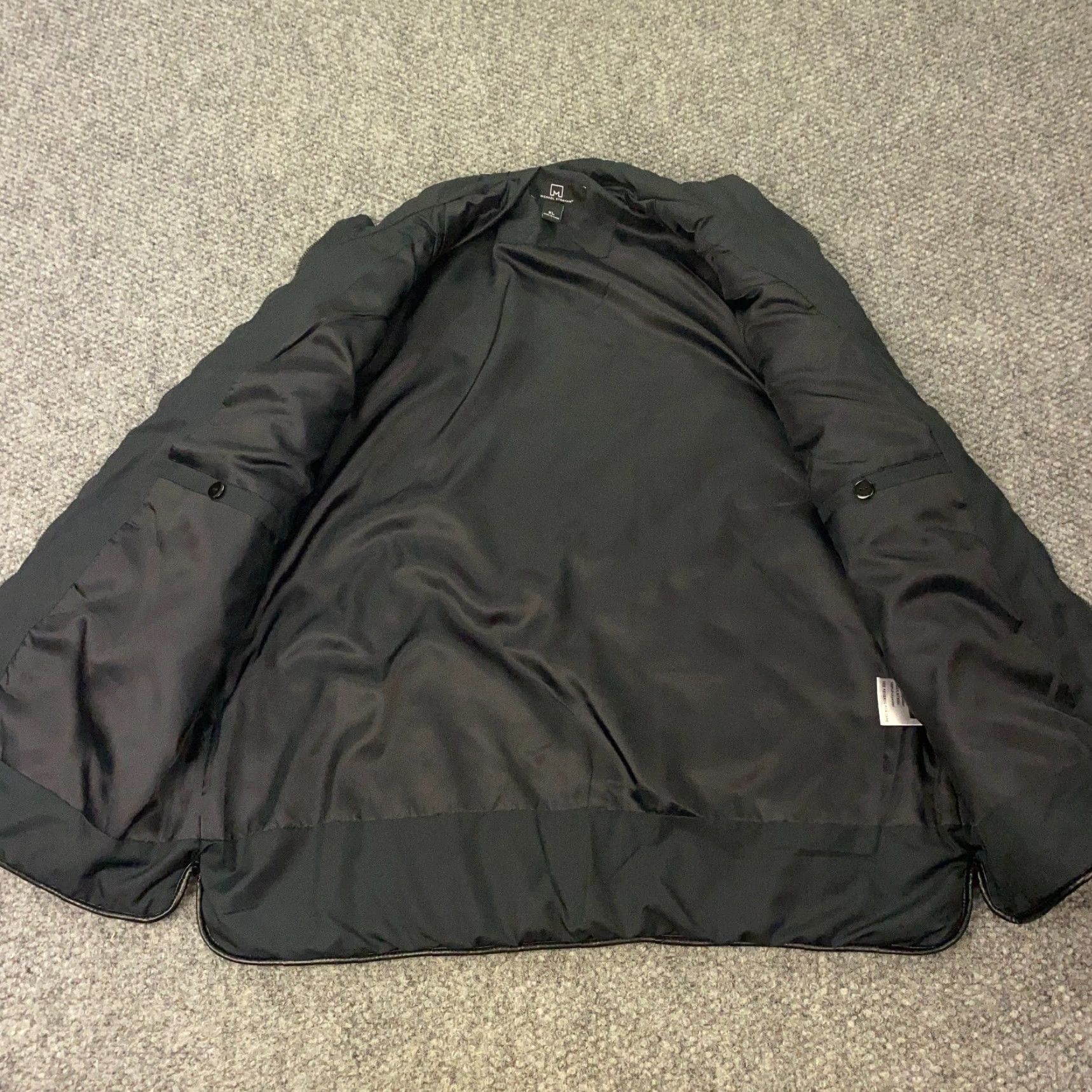 Vintage Michael Strahan Mens XL Dark Blue Quilted Full Zip Pockets Insulated Lined Bomber Jacket Size US XL / EU 56 / 4 - 6 Thumbnail